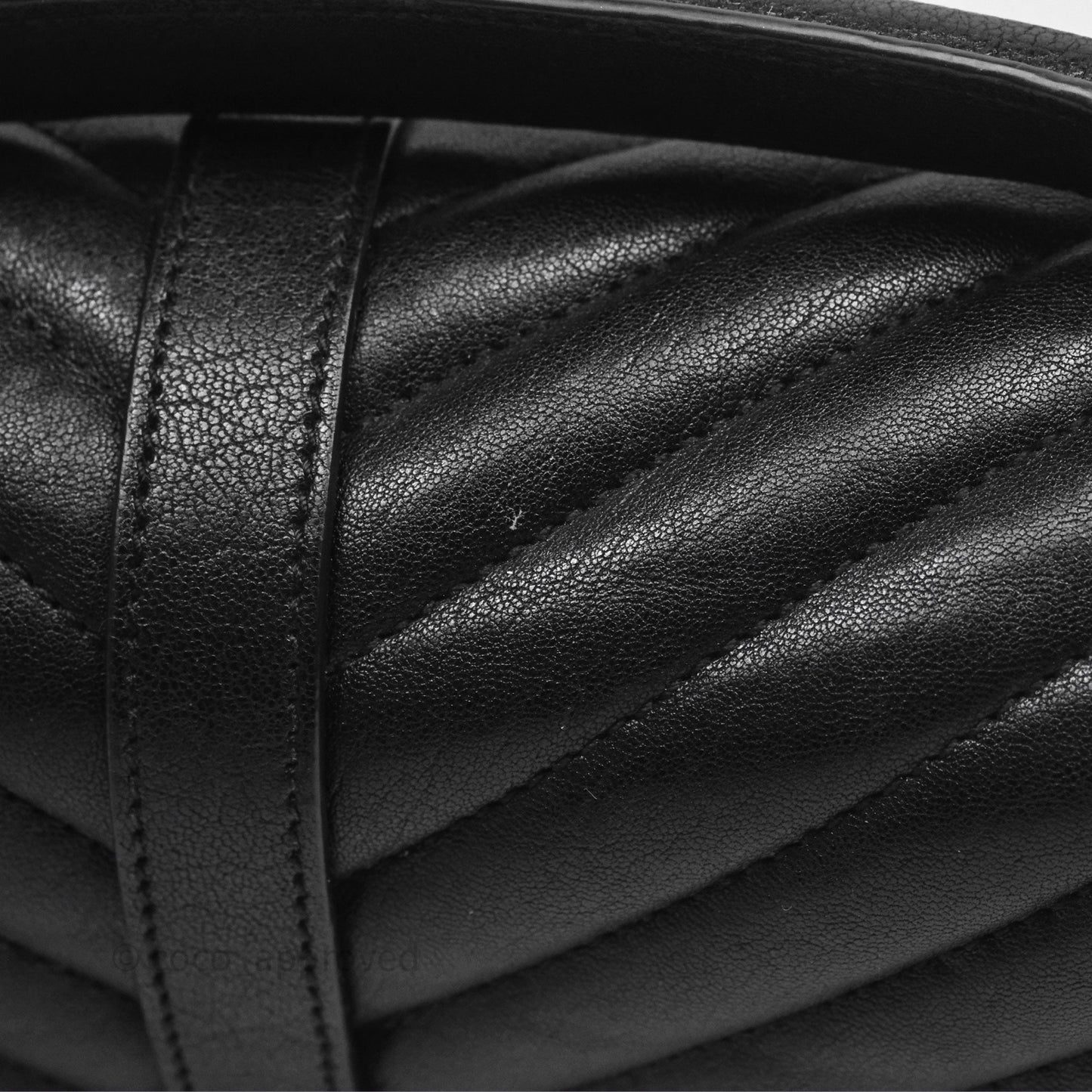 Saint Laurent Chevron Medium College Black Chain Bag Gold Hardware