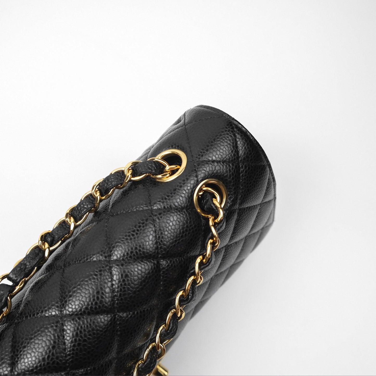Chanel Classic M/L Medium Flap Quilted Black Caviar Gold Hardware