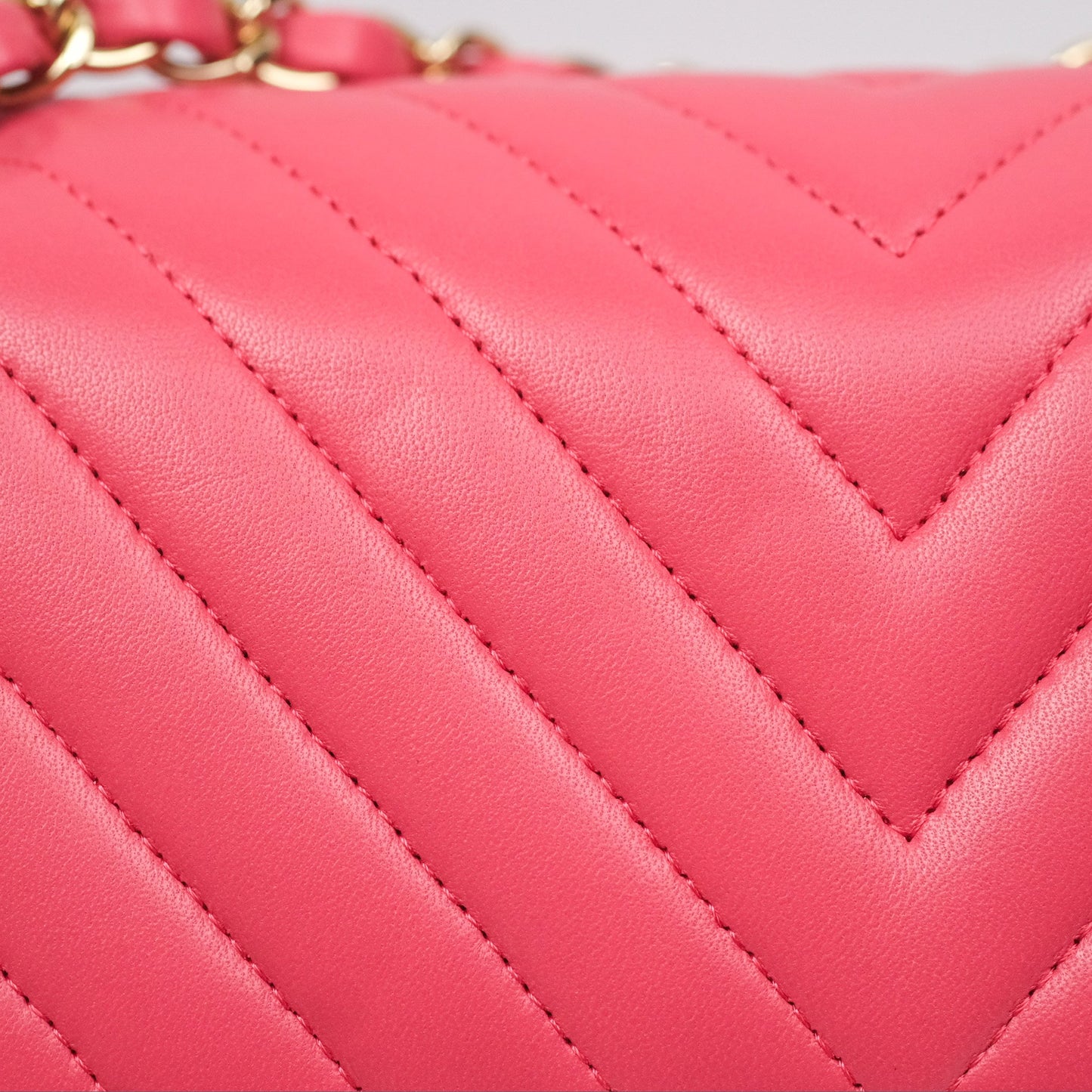 Chanel Medium Classic Flap Chevron Pink Lambskin Gold Hardware