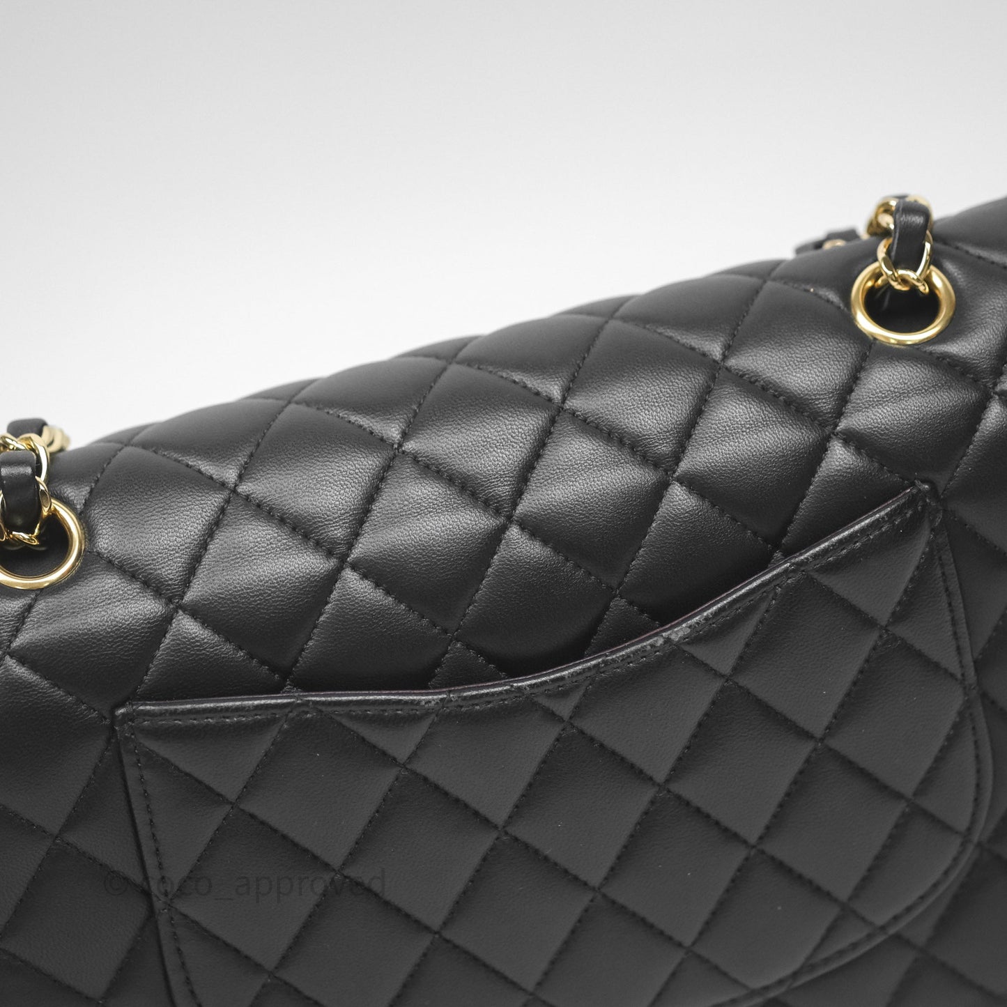 Chanel Classic M/L Medium Flap Quilted Black Lambskin Gold Hardware