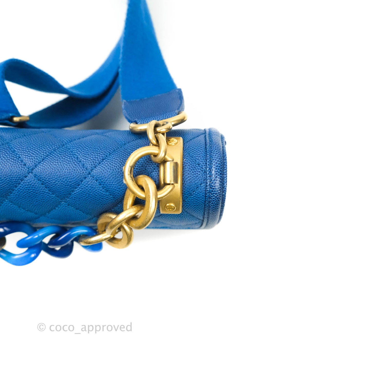 Chanel Quilted Sunset On The Sea Blue Flap Bag Caviar Aged Gold Hardware