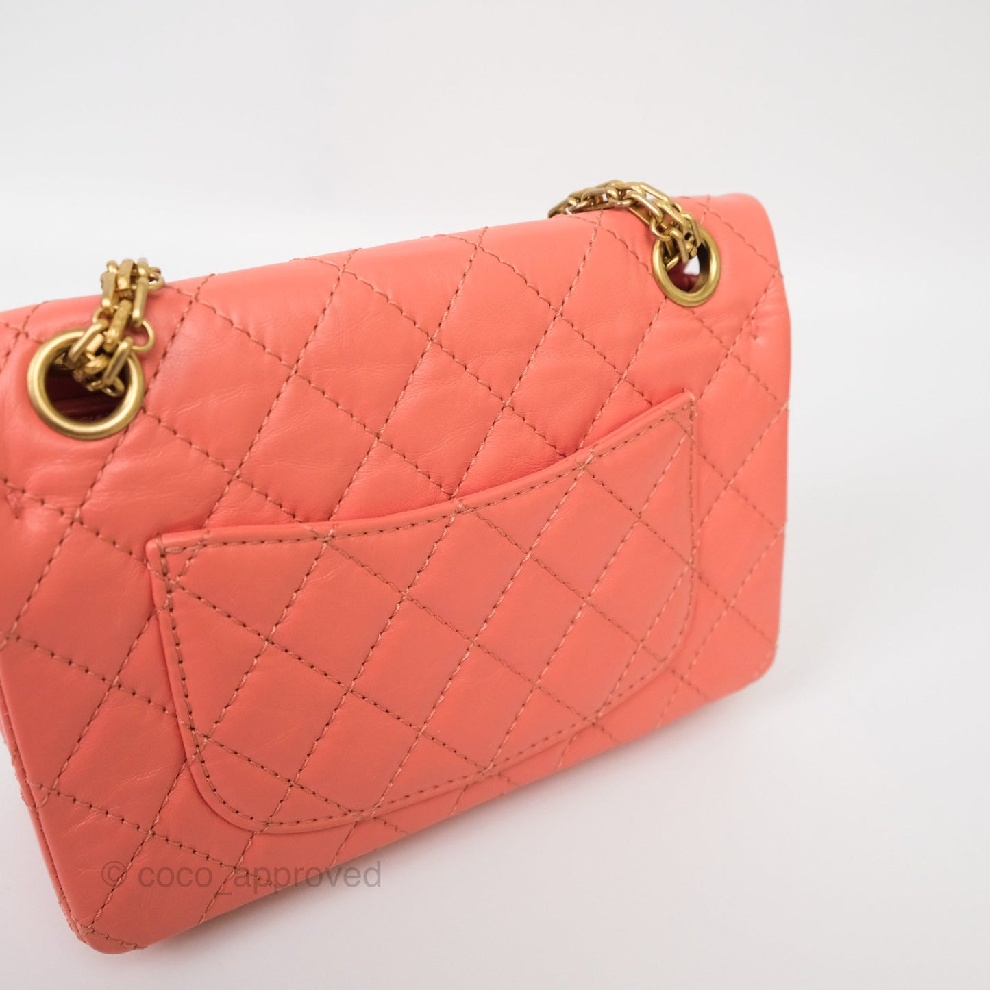 Chanel Mini Reissue 224 Pink Aged Calfskin Aged Gold Hardware