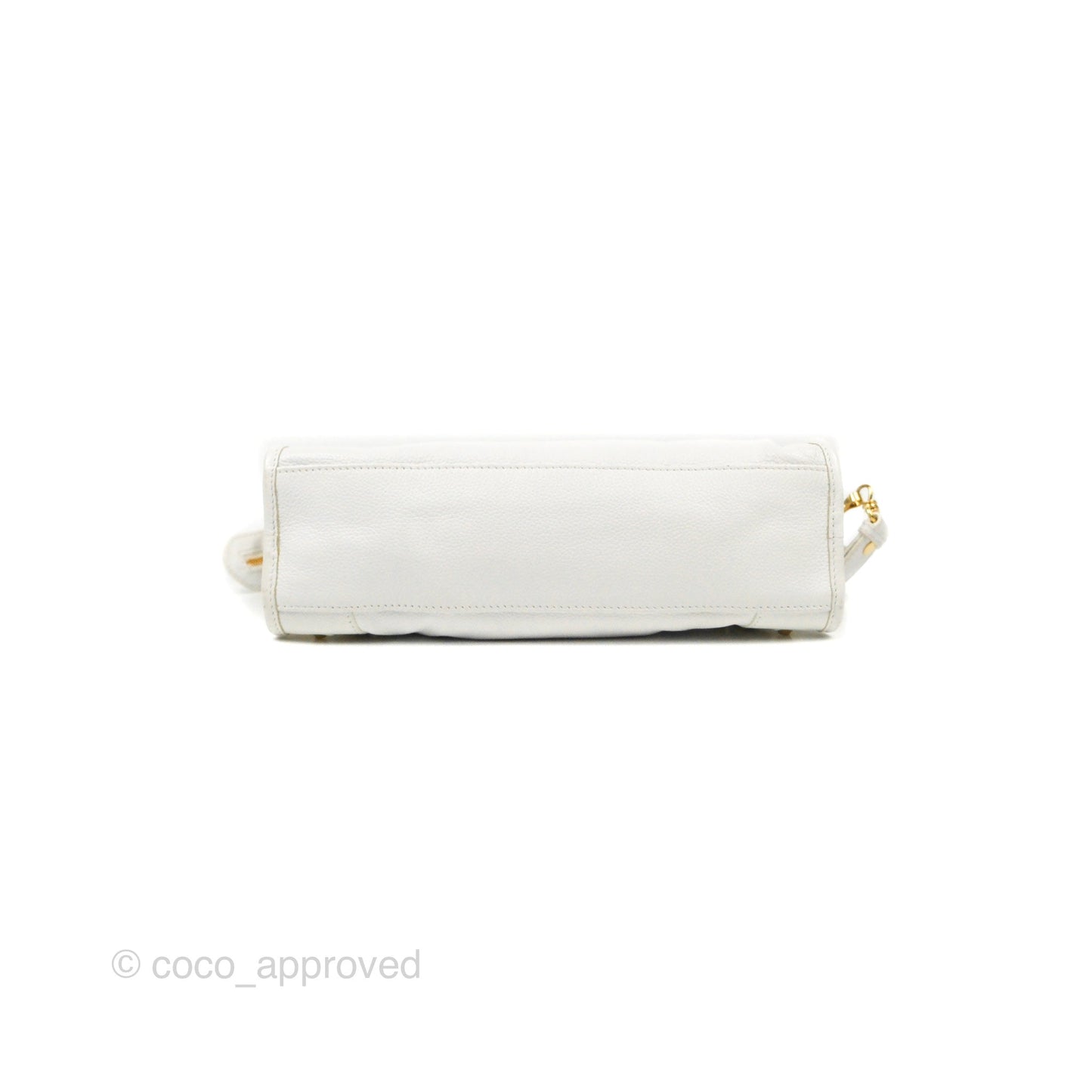 Balenciaga Classic Small City Bag White Aged Calfskin Gold Hardware
