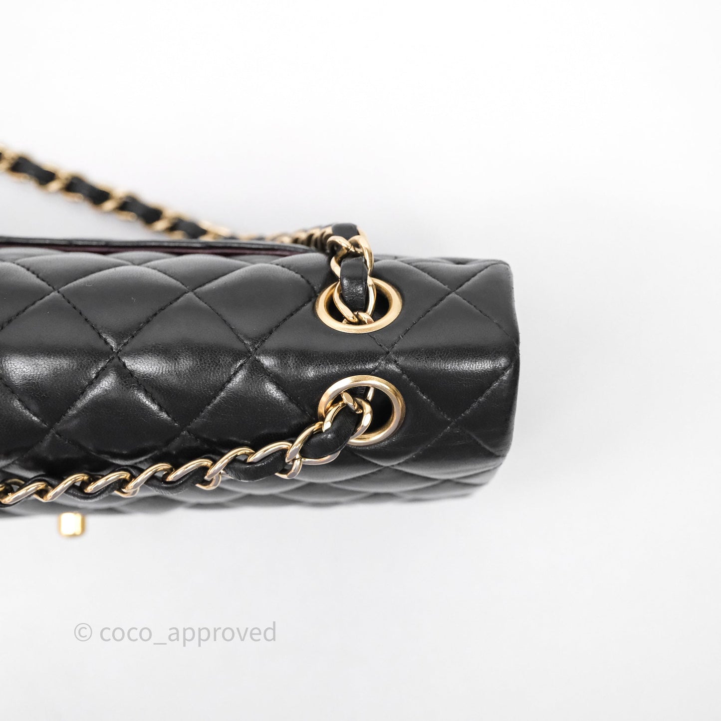 Chanel Vintage Classic M/L Medium Double Flap Black Lambskin 24K Gold Hardware
