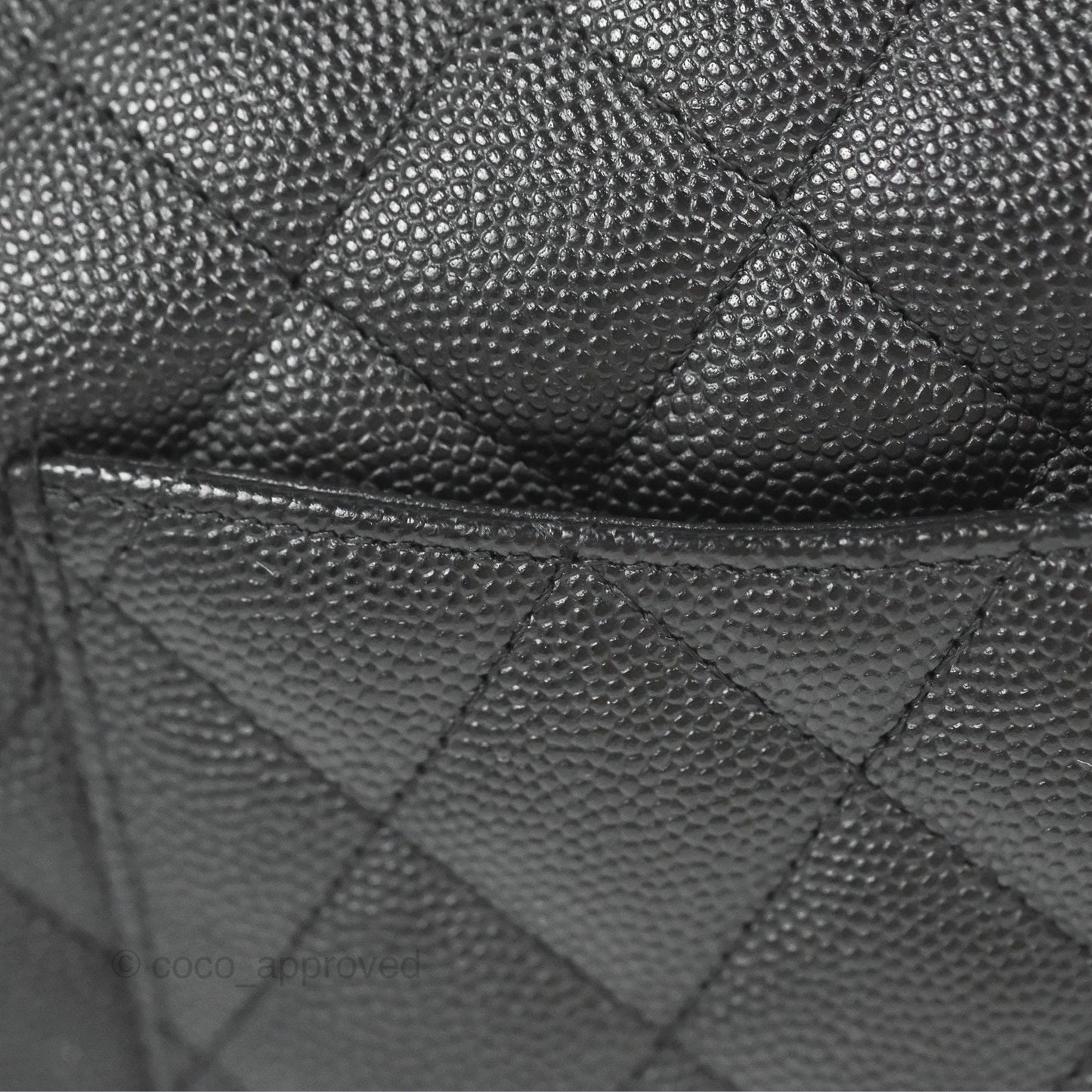 Chanel Quilted Mini Rectangular Flap Black Caviar Silver Hardware
