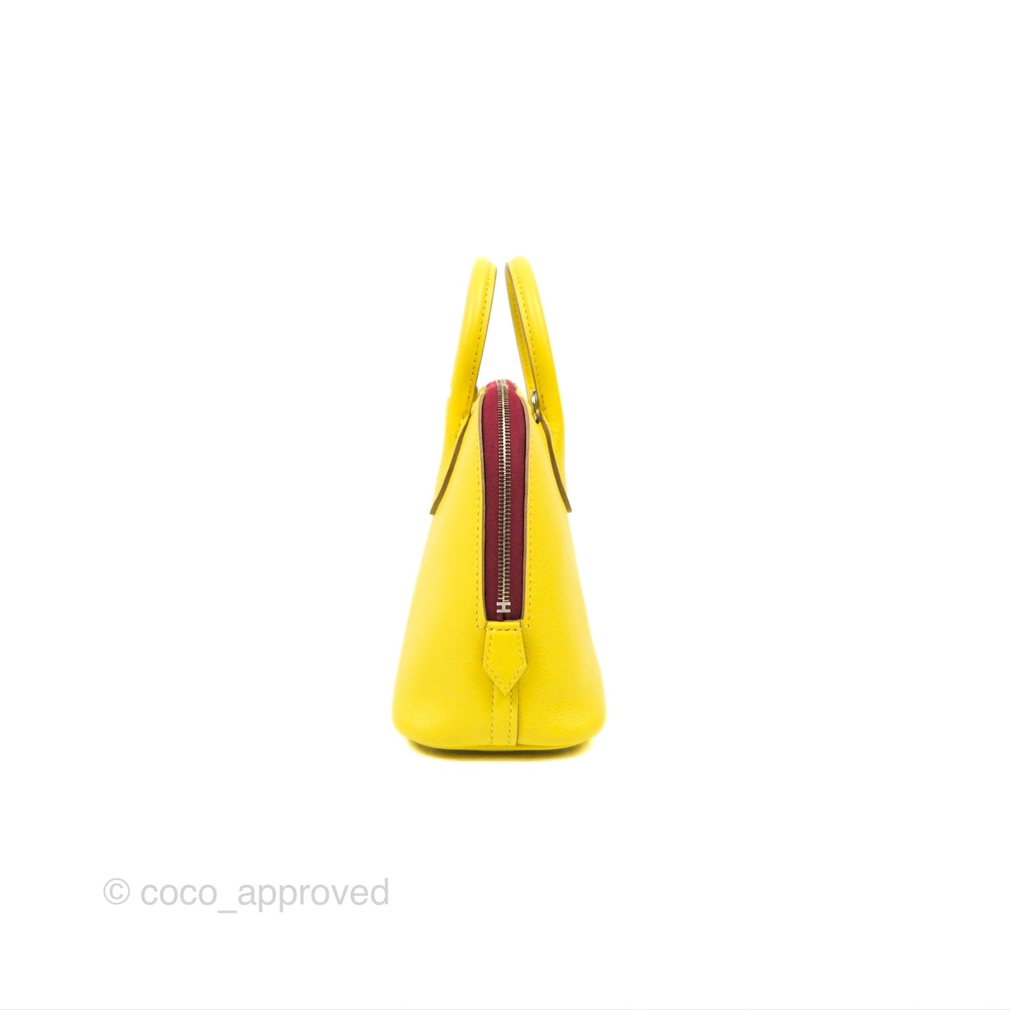 Hermès Bolide Mini 1923 Lime/Rouge H Evercolor Palladium Hardware