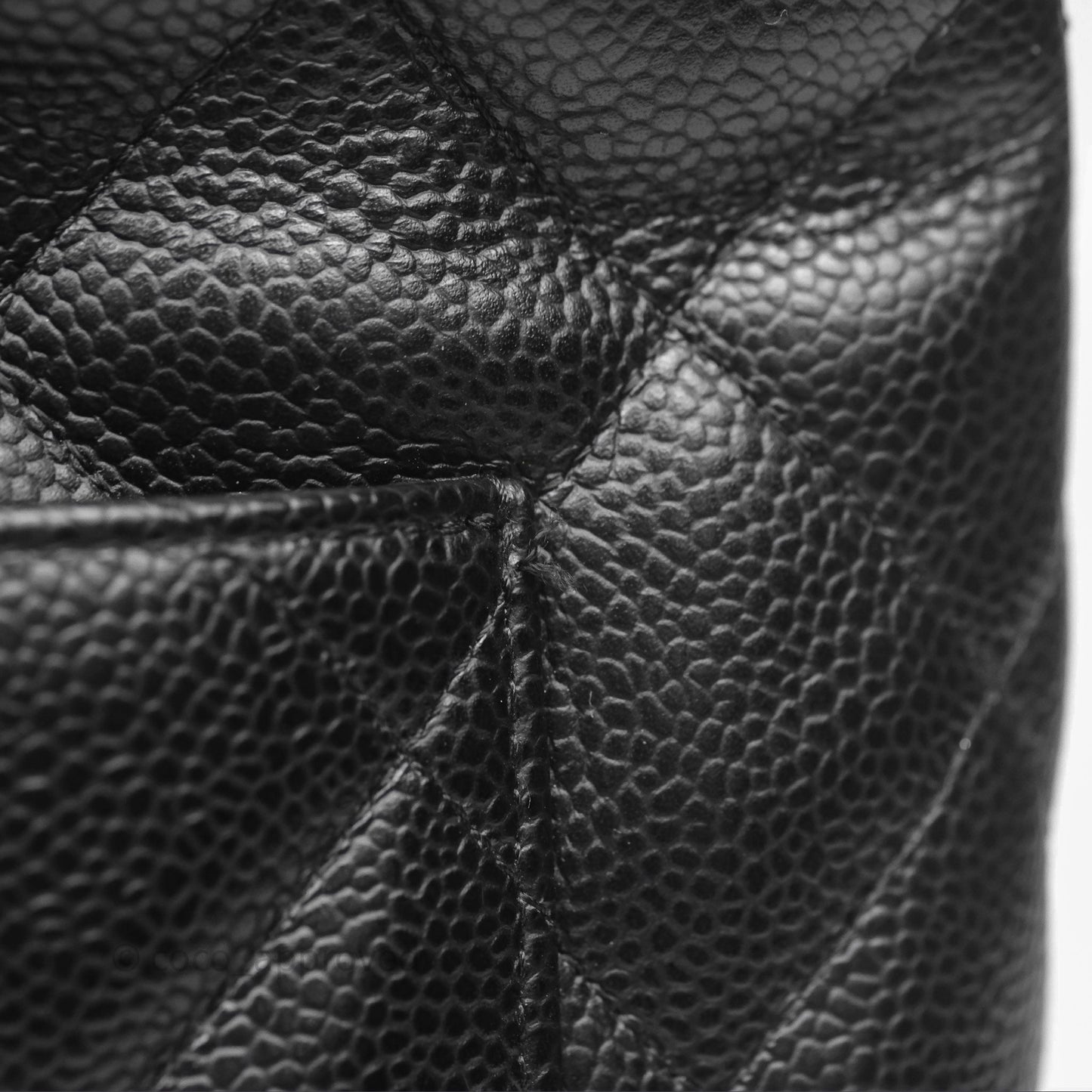 Chanel Vintage Medallion CC Black Caviar Tote Bag Gold Hardware