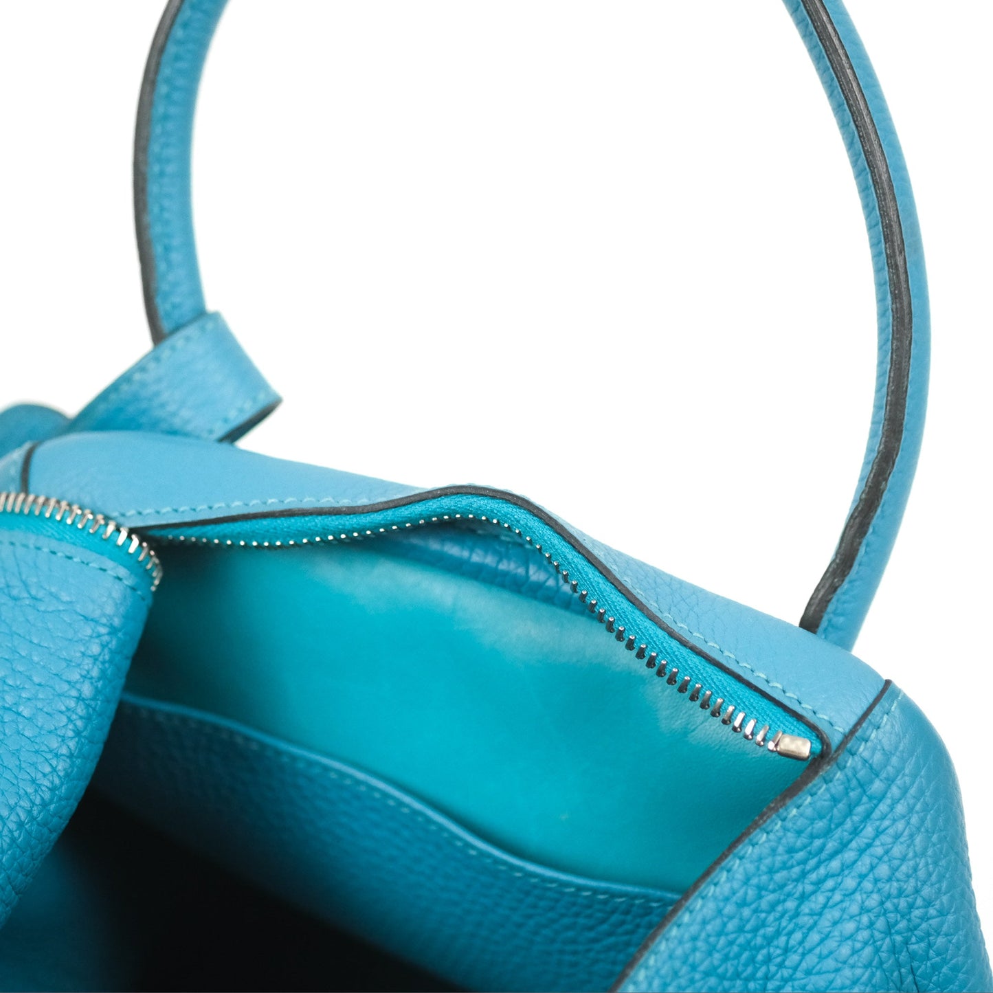 Hermès Lindy 34 Blue Paon Clemence Palladium Hardware