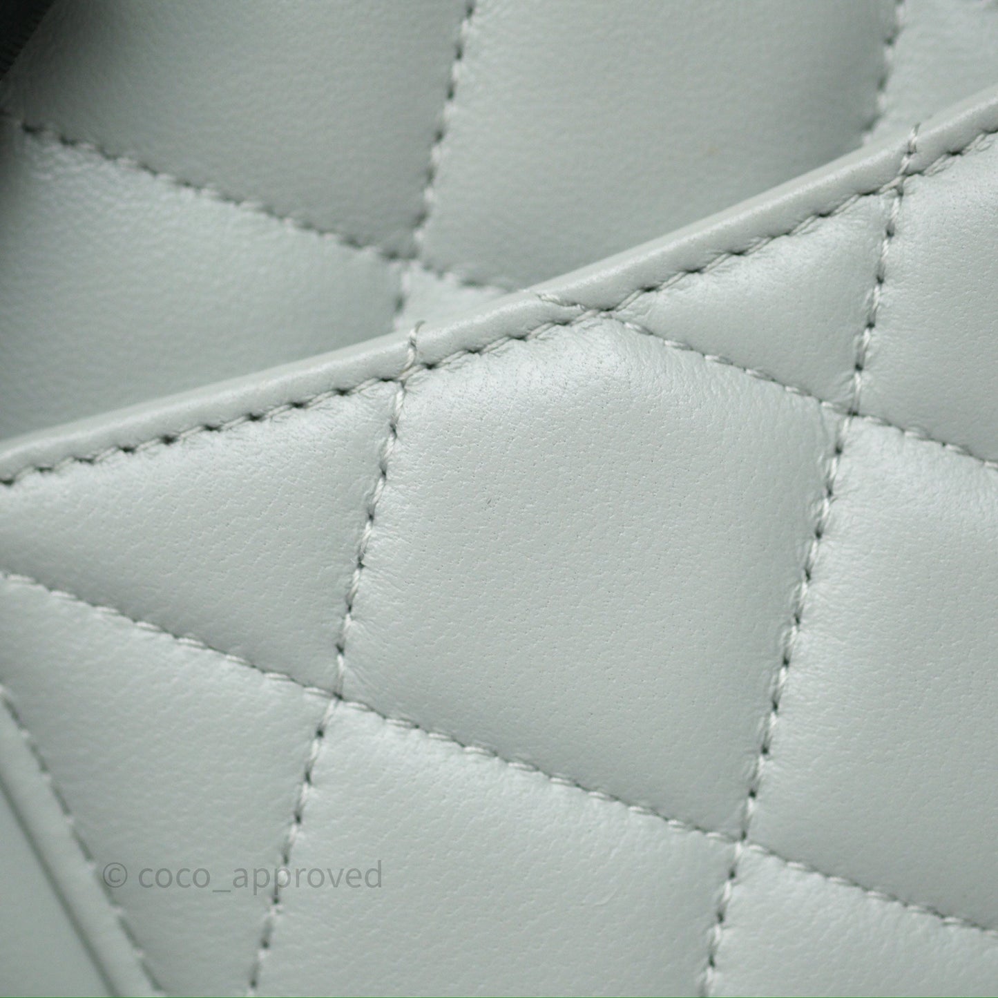 Chanel Classic Quilted Wallet on Chain WOC Grey Lambskin Gold Hardware