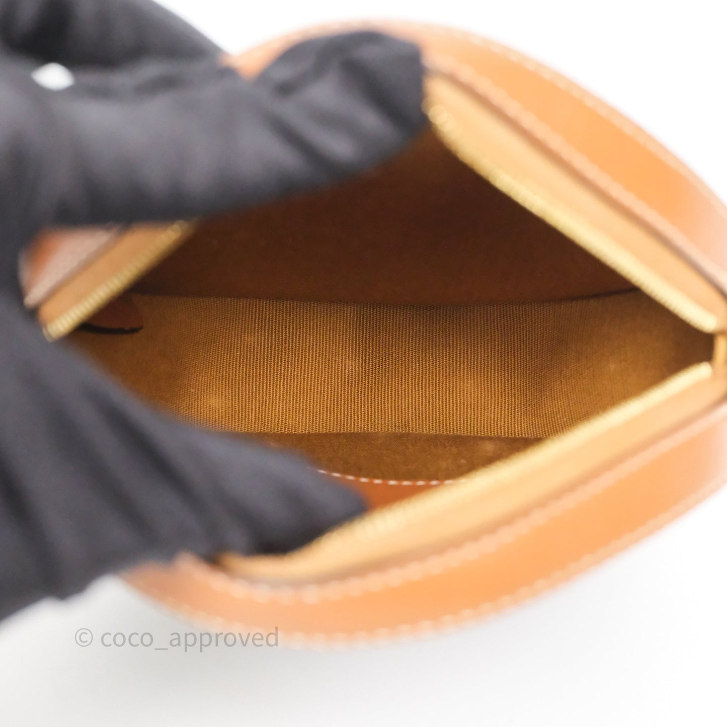 Celine Round Purse on Strap Triomphe Canvas Tan