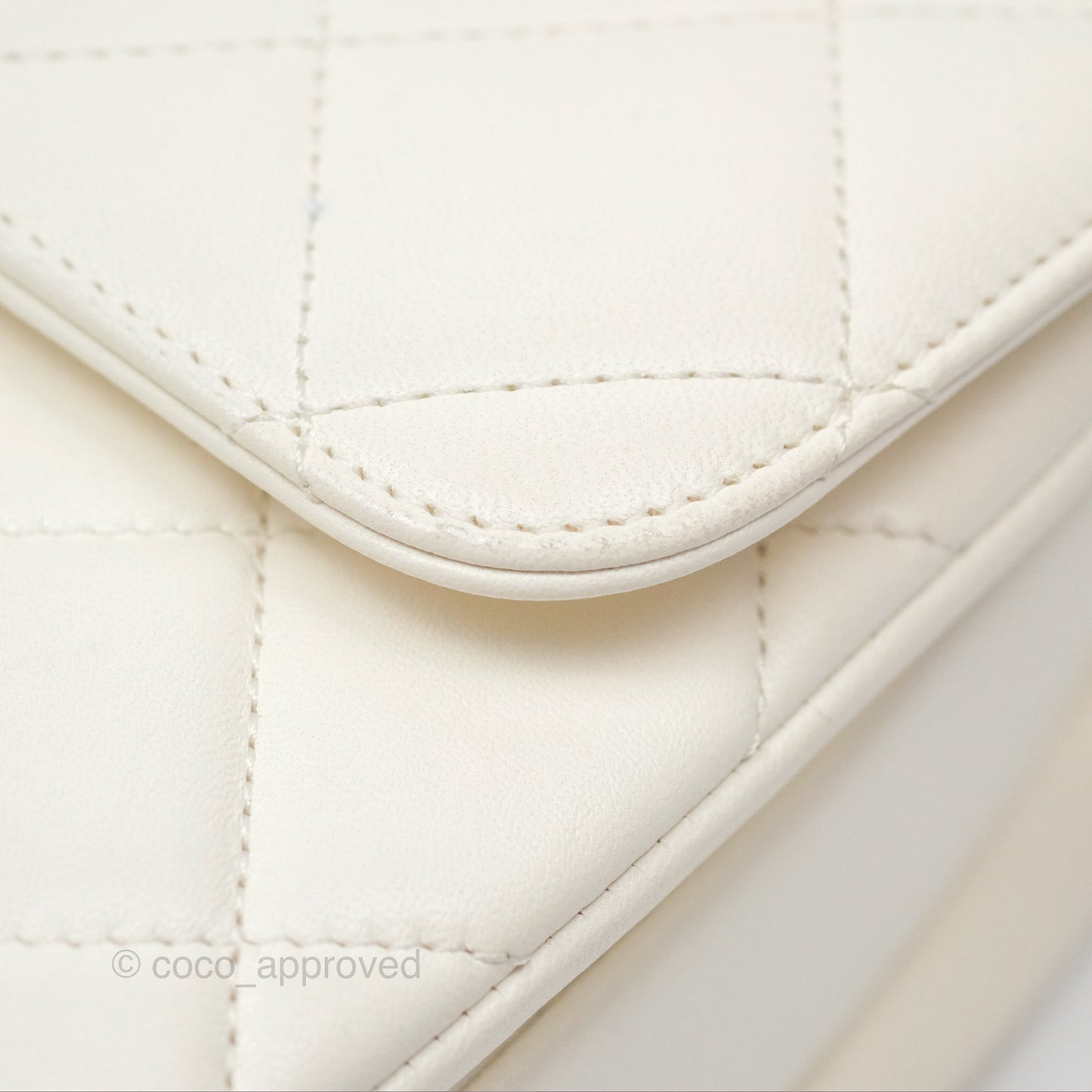 Chanel Trendy CC Small White Lambskin Black Hardware