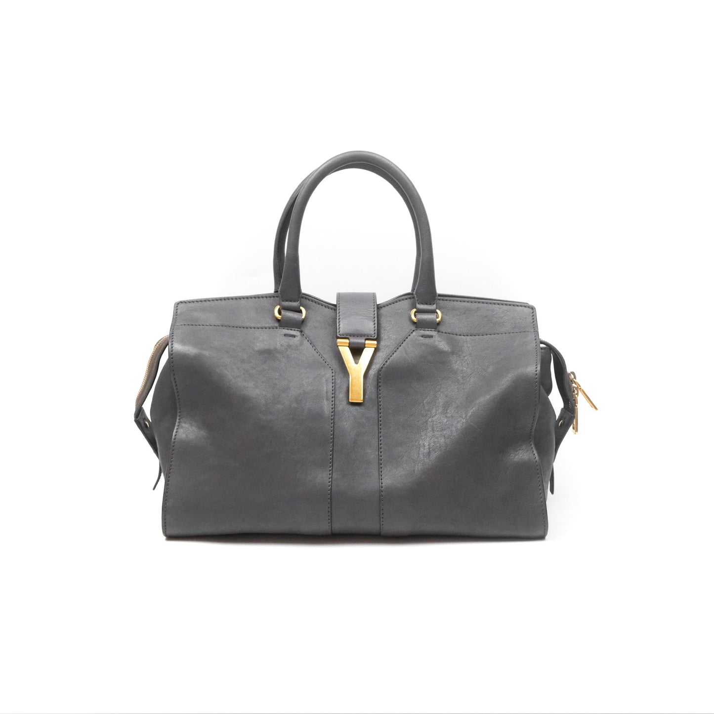 Saint Laurent Chyc Bag Dark Grey Calfskin Gold Hardware