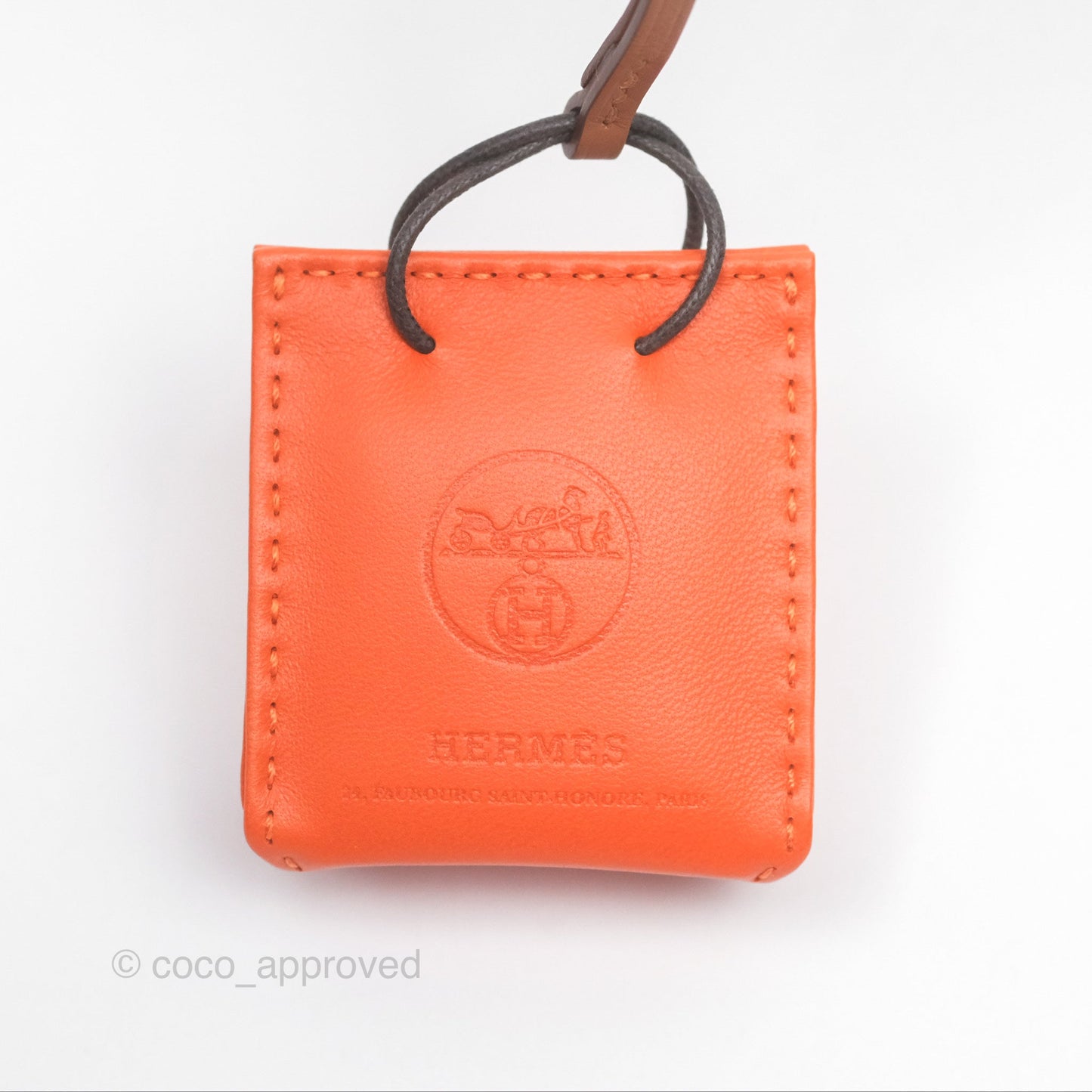 Hermès Orange Shopping Bag Charm