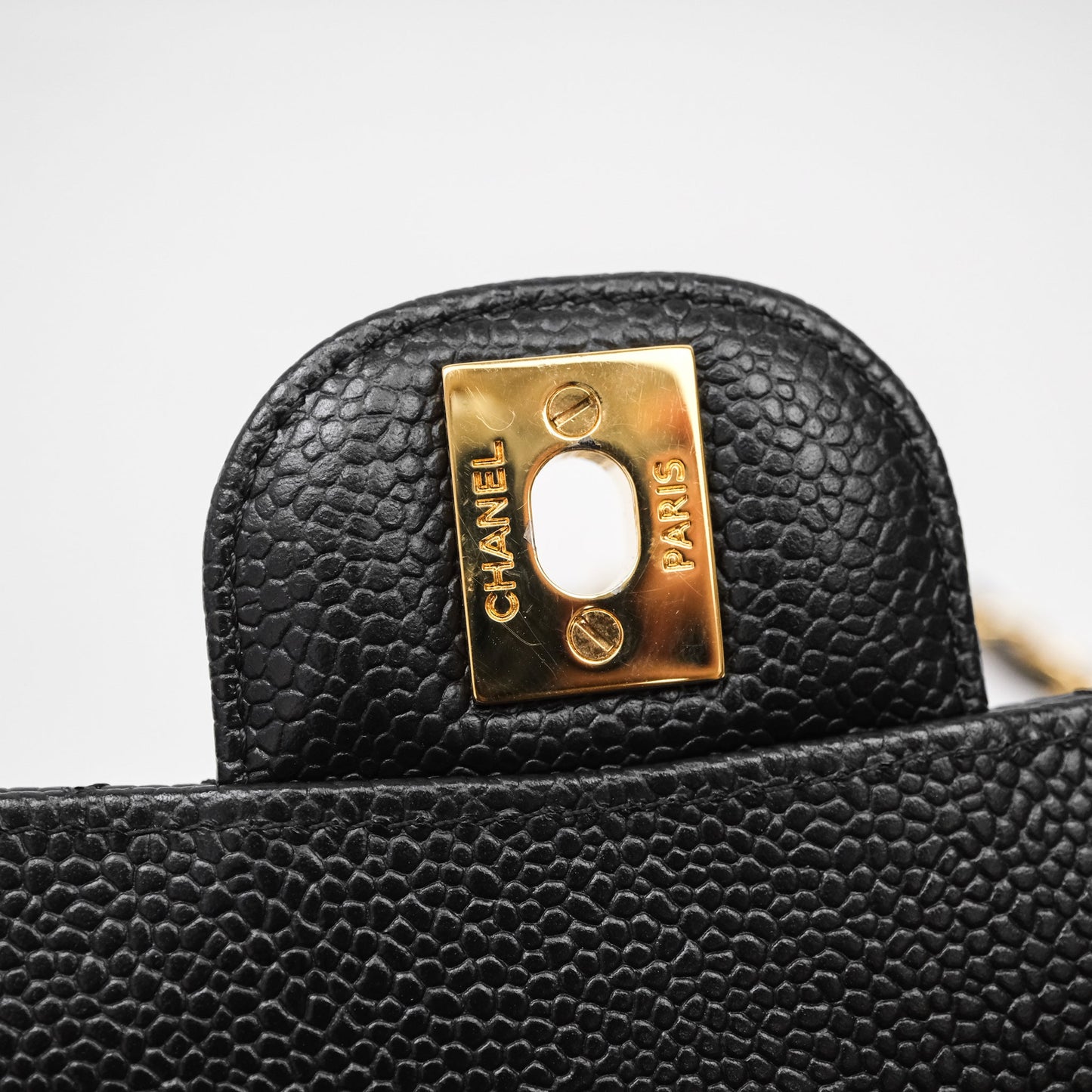 Chanel Classic Medium Flap Quilted Black Caviar Gold Hardware
