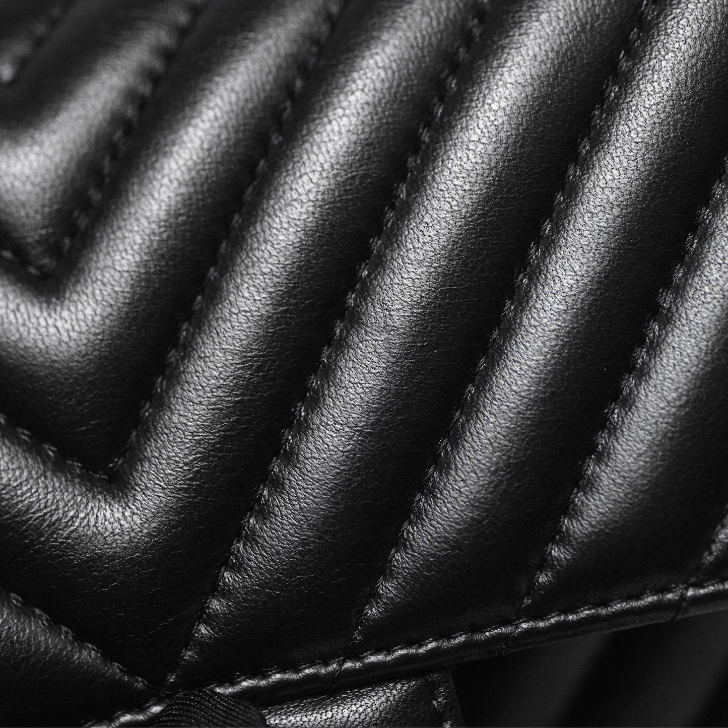 Chanel Mini Square Flap Chevron Black Lambskin Aged Gold Hardware