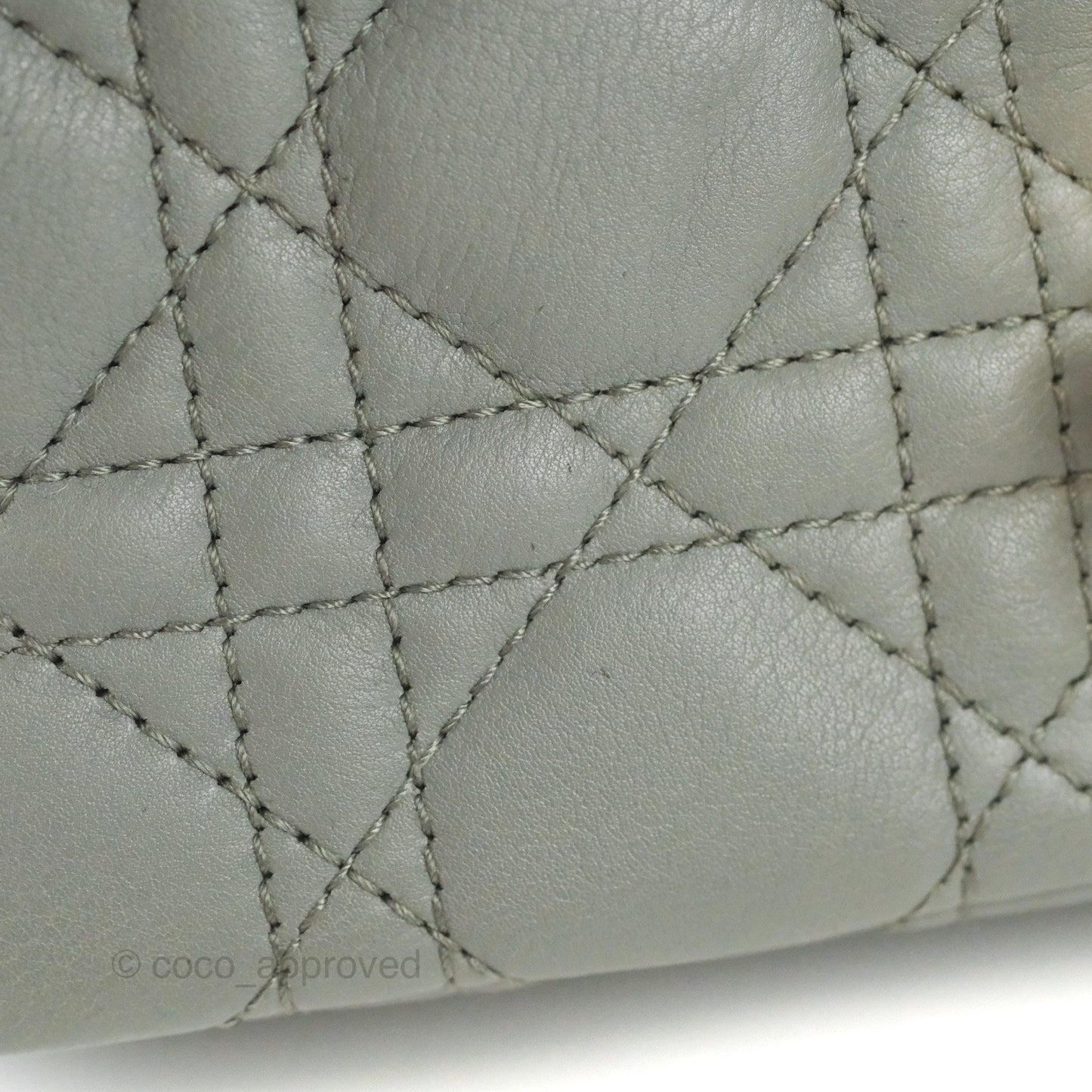 Dior Small Caro Bag Stone Gray Supple Cannage Calfskin