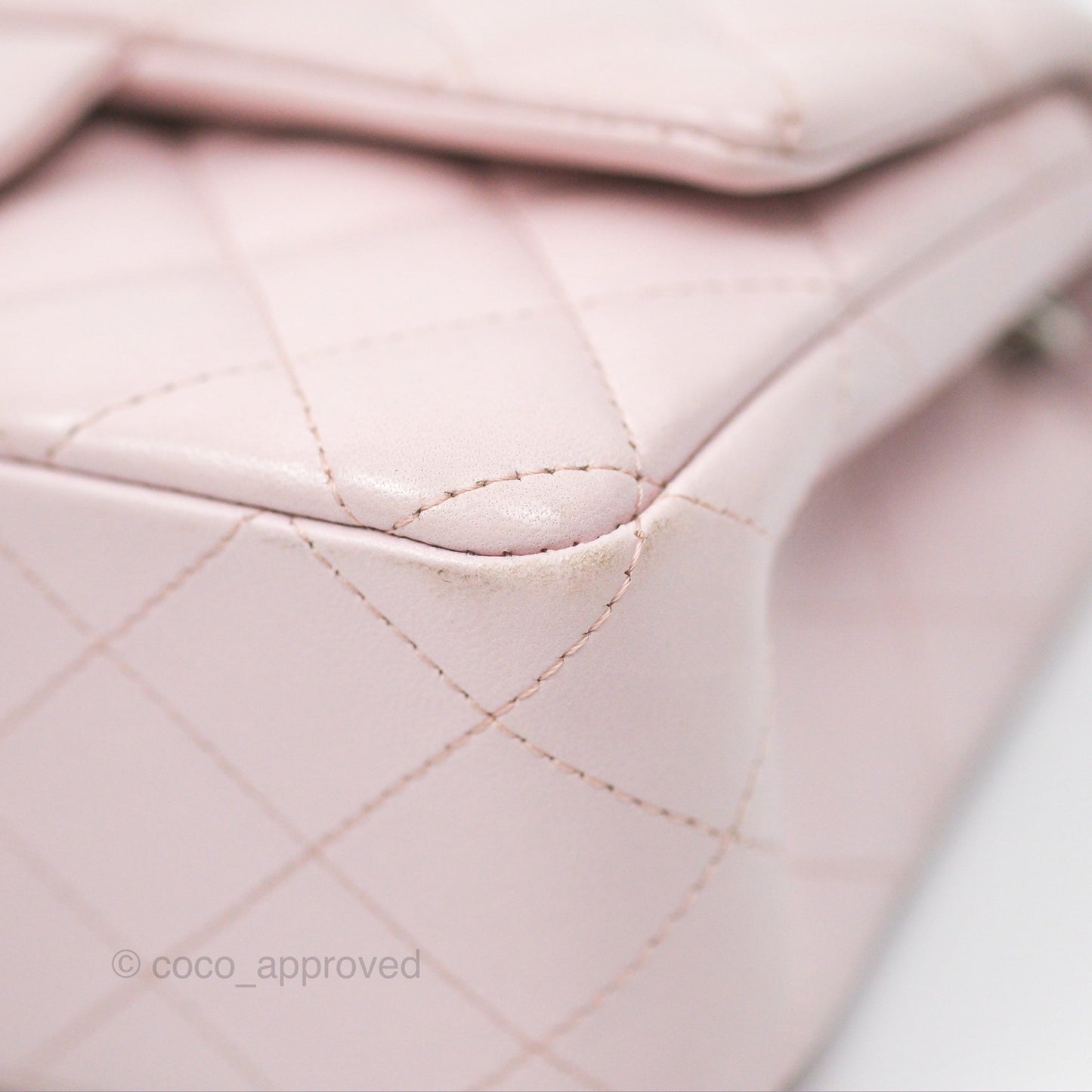 Chanel Quilted Mini Rectangular Light Pink Lambskin Silver Hardware