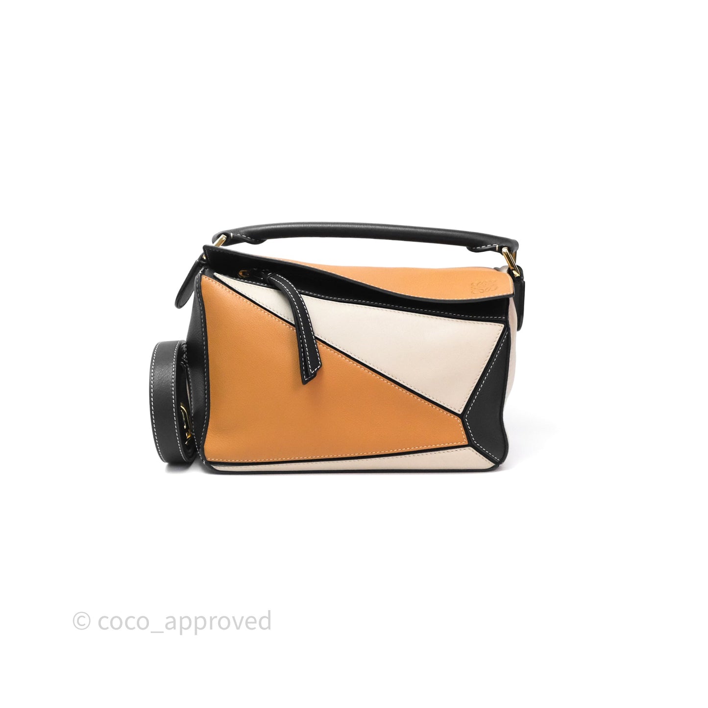 Loewe Small Puzzle Bag Amber/ Light Oat Calfskin Gold Hardware