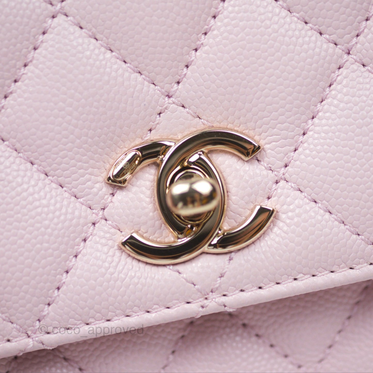 Chanel Small Coco Handle Light Pink Caviar Gold Hardware