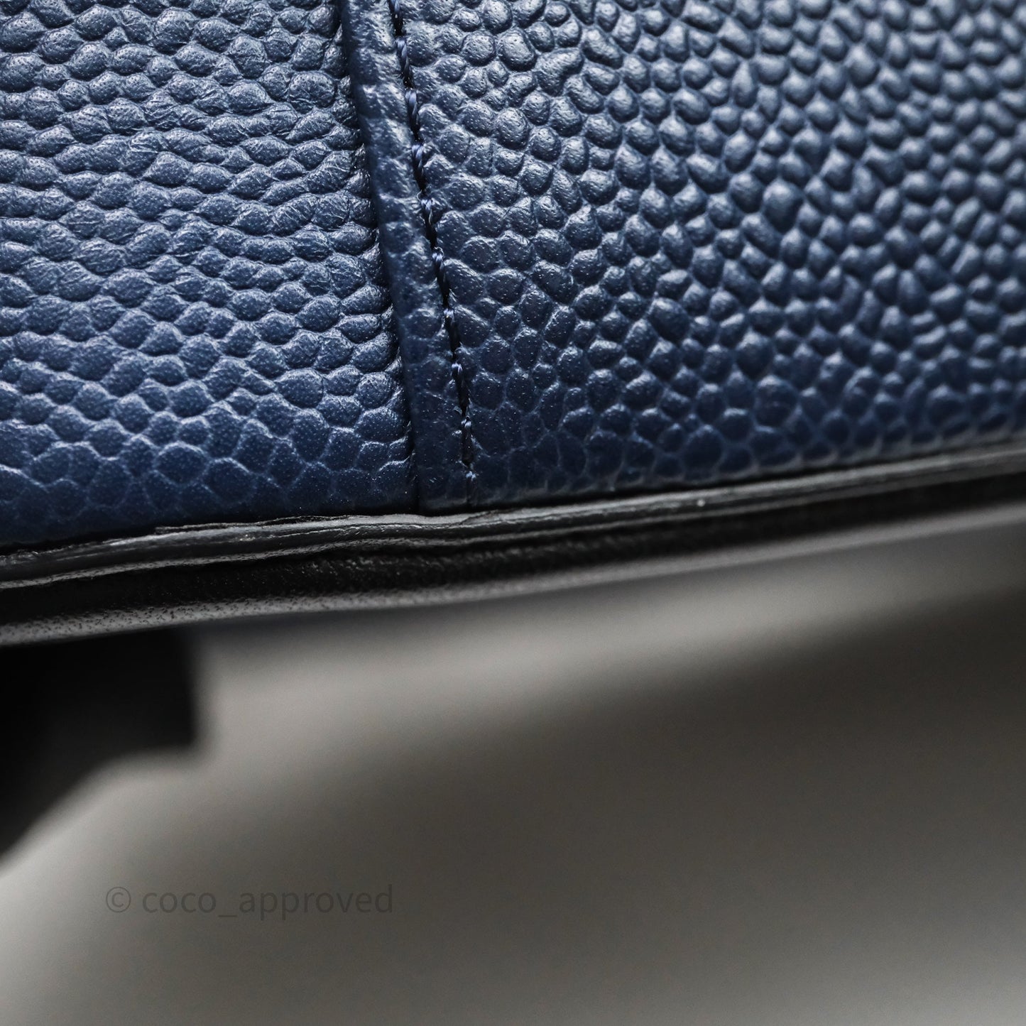 Chanel Quilted Large CC Filigree Vanity Case Navy Black Caviar