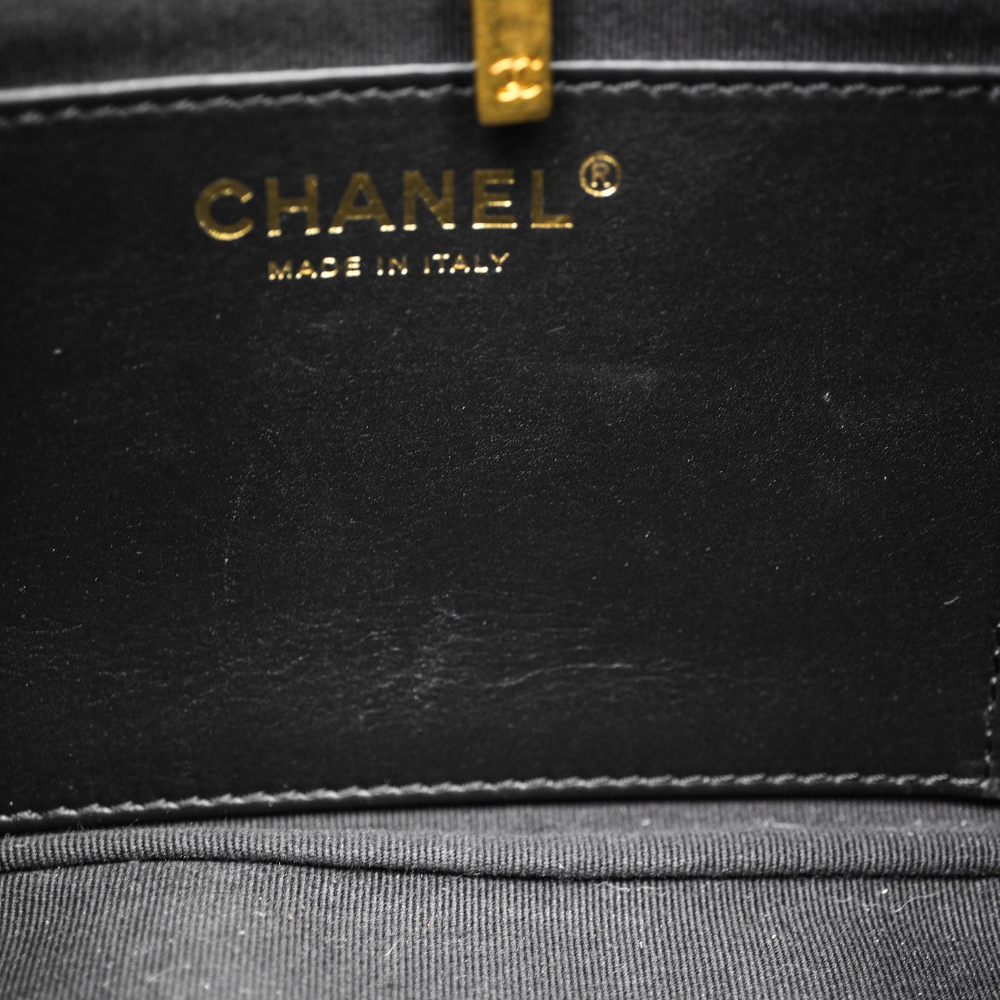 Chanel CC Top Handle Vanity Case Black Caviar Gold Hardware 23P