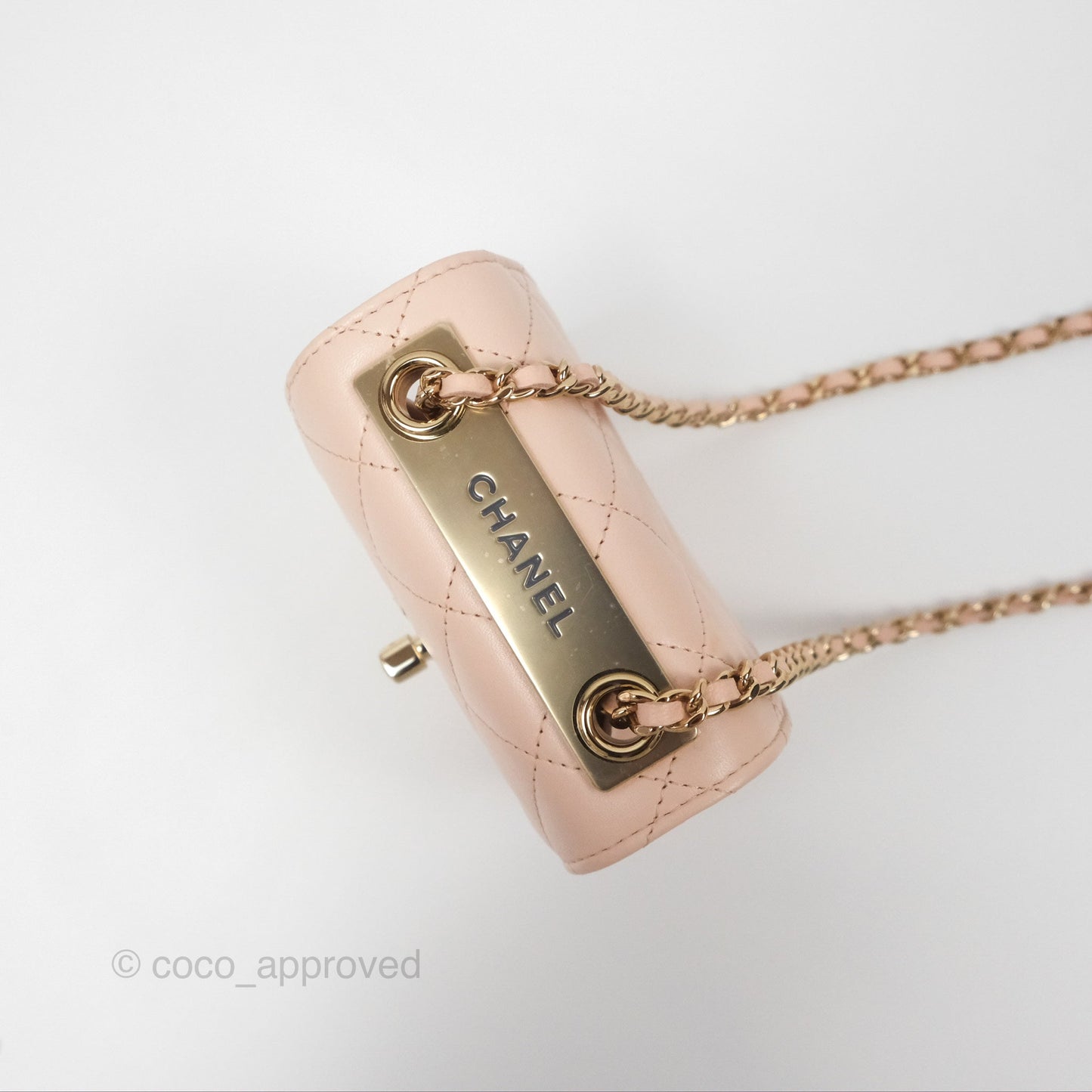 Chanel Mini Quilted Trendy CC Clutch With Chain Light Pink Lambskin Gold Hardware