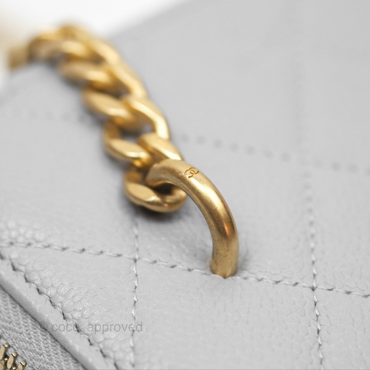 Chanel Vanity with Heart Adjustable Chain Grey Caviar Aged Gold Hardware