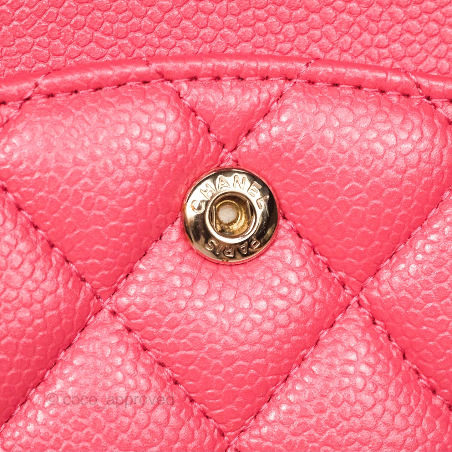 Chanel Medium Classic Flap Quilted Iridescent Pink Caviar Gold Hardware 18S