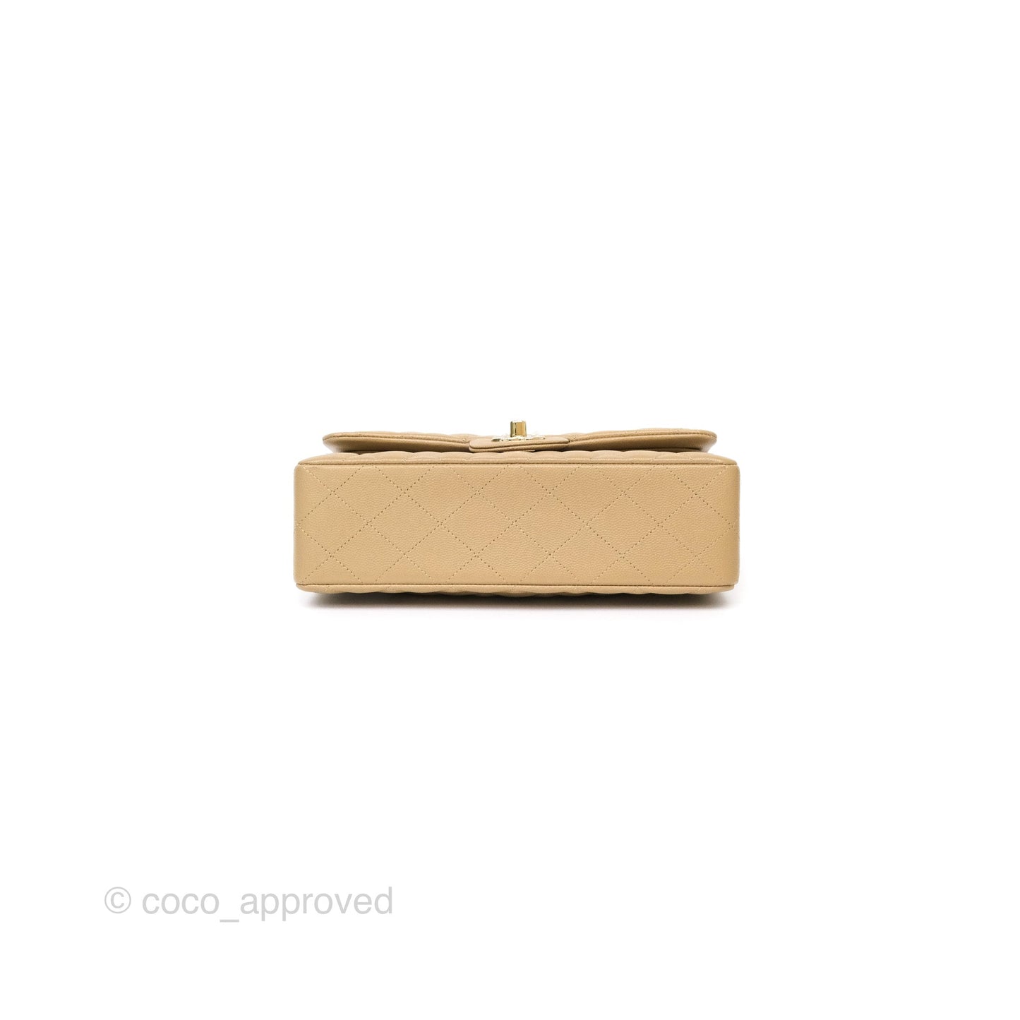 Chanel Small S/M Classic Flap Dark Beige Caviar Gold Hardware 21A