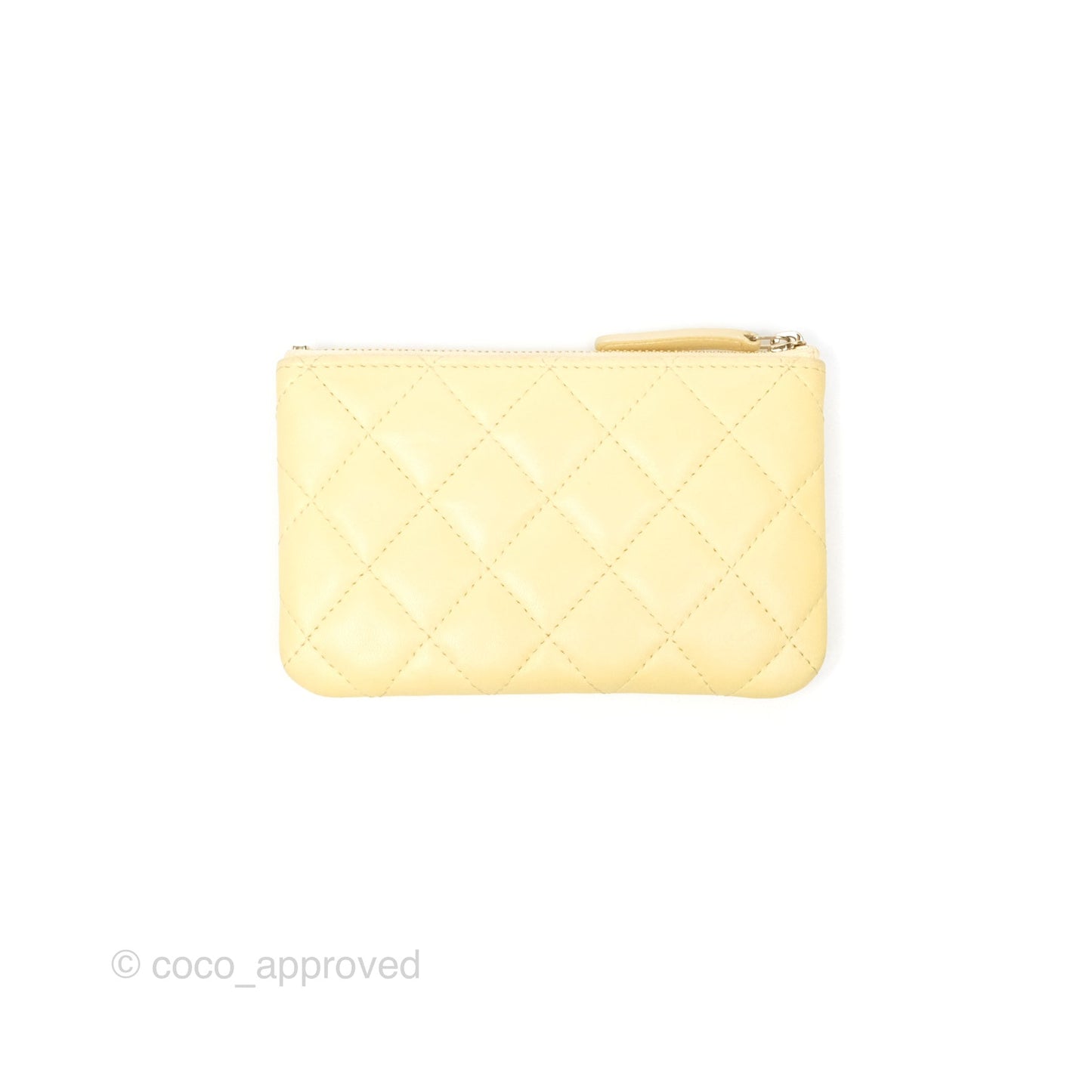 Chanel Quilted Mini O Case Yellow Lambskin Gold Hardware