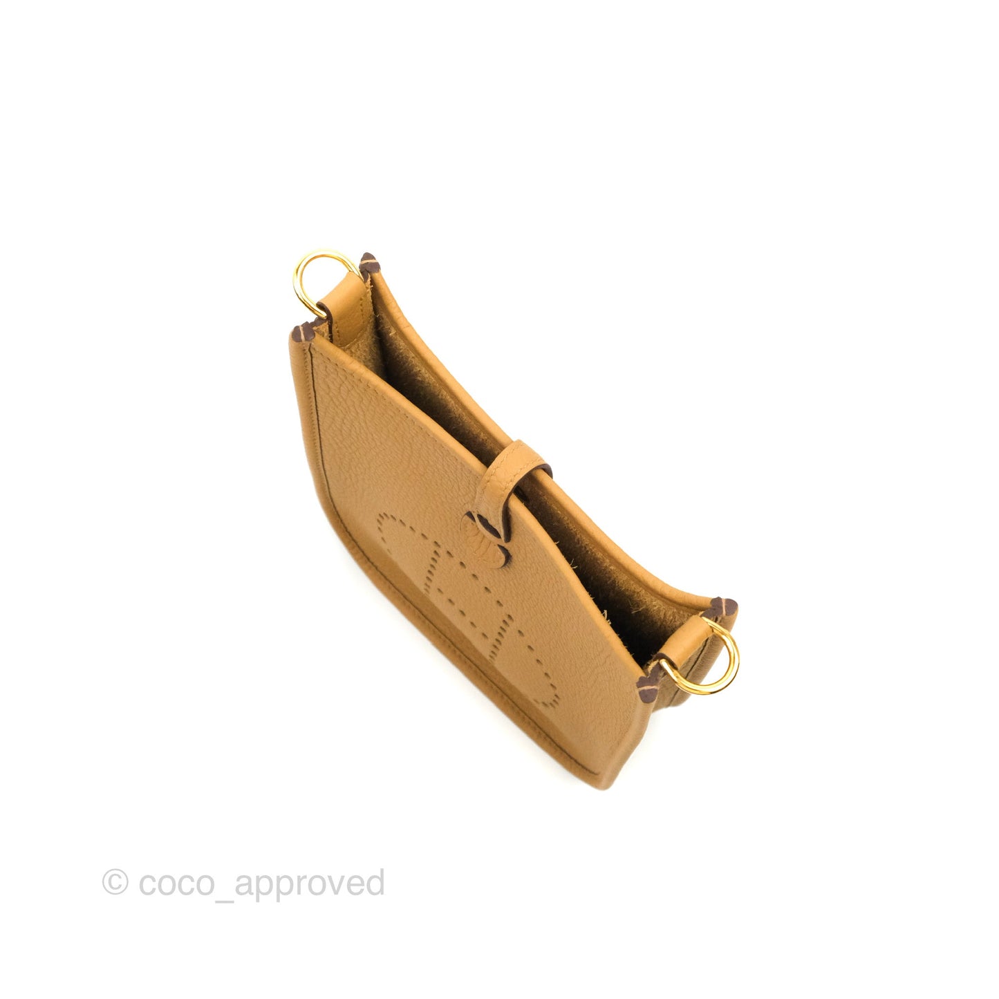 Hermès Mini Evelyne 16 Biscuit 48 Camel Clemence Gold Hardware