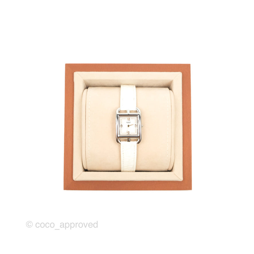 Hermès Cape Cod Watch Blanc Chantilly PM Palladium Hardware