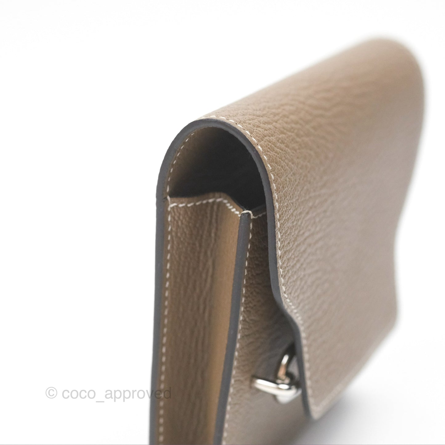 Hermès Roulis Slim Wallet Etoupe Chevre Mysore Palladium Hardware