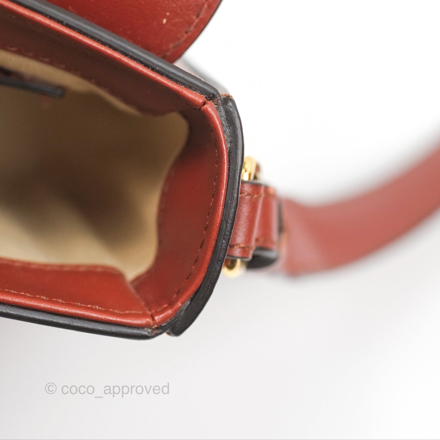 Chloé Mini C Bag Sepia Brown Shiny/Suede Calfskin