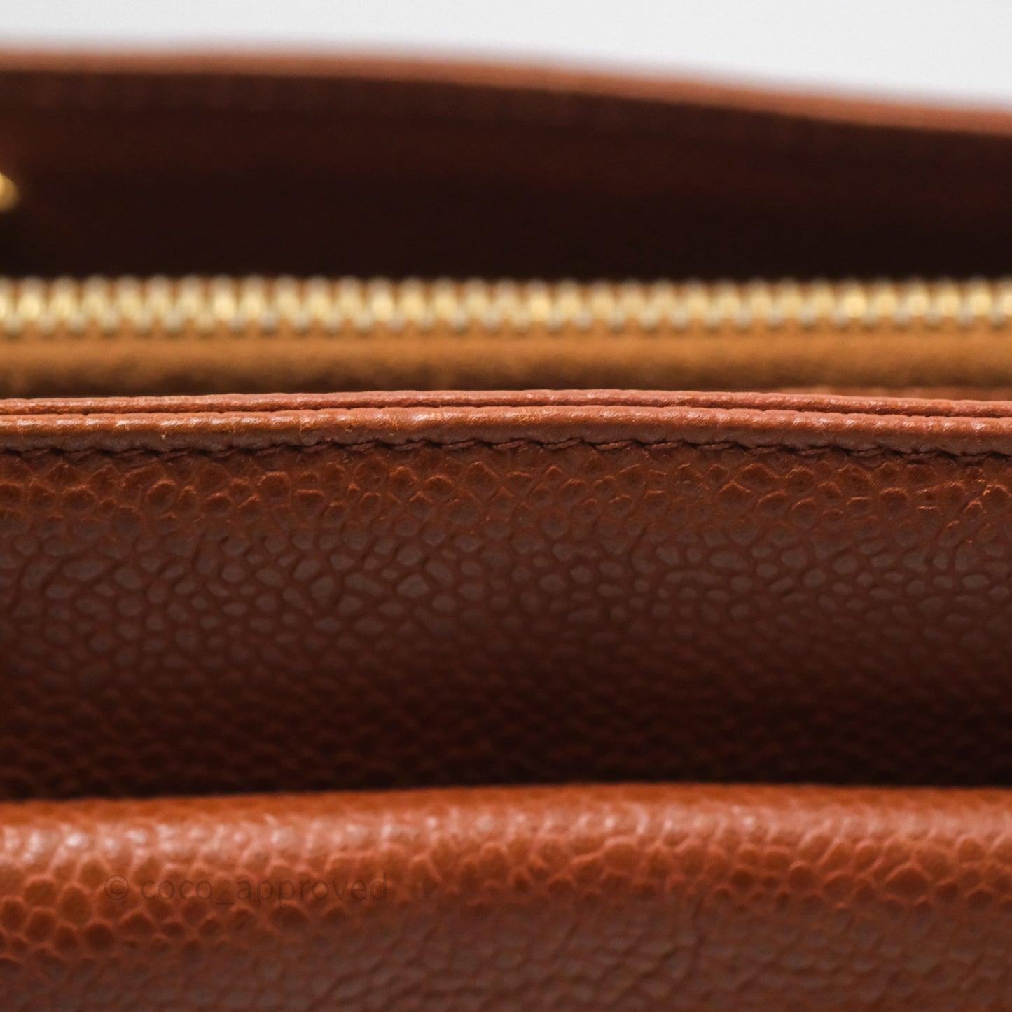 Chanel Vintage Tote Caramel Caviar 24K Gold Hardware
