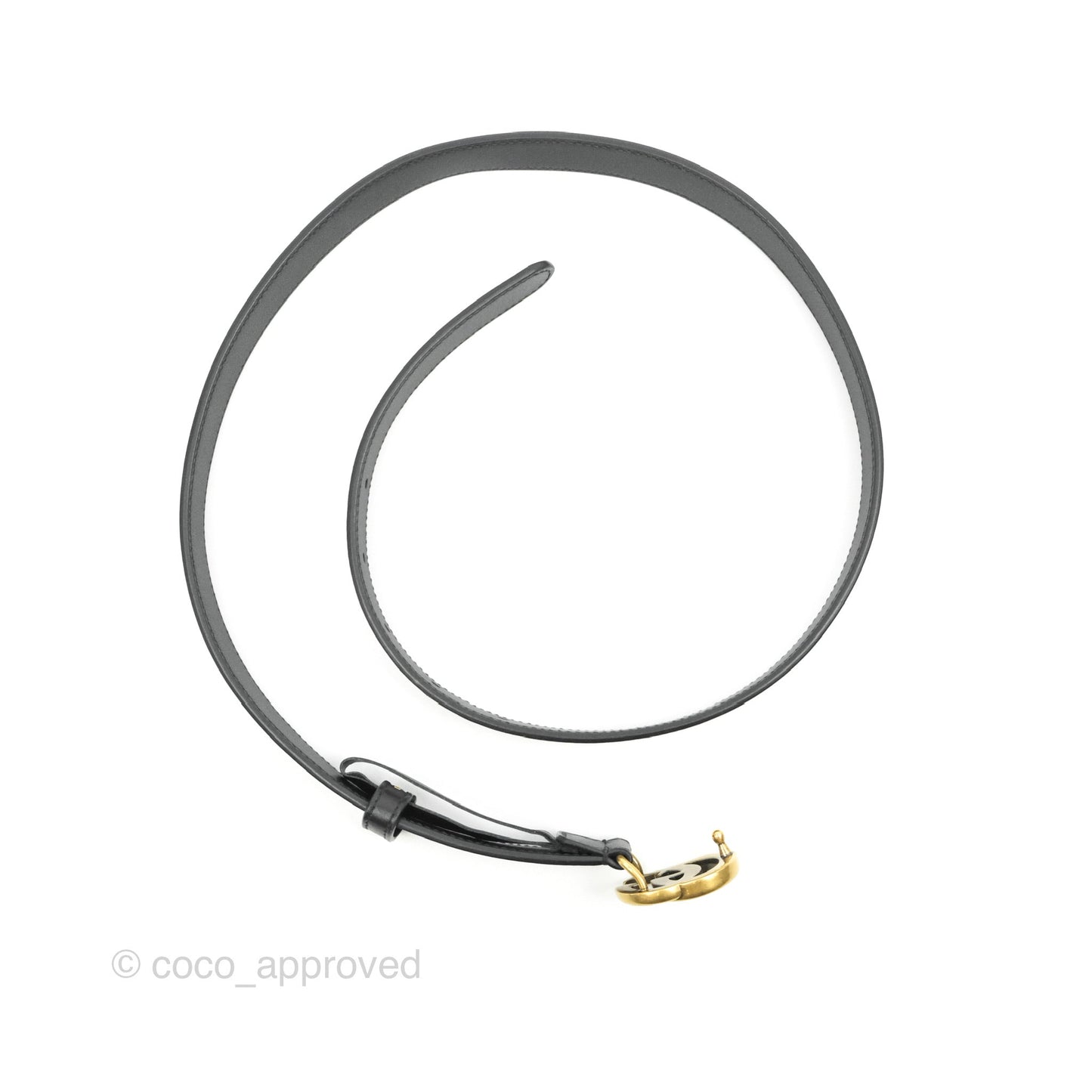 Gucci Black Calfskin Double GG 20mm Belt 80 32