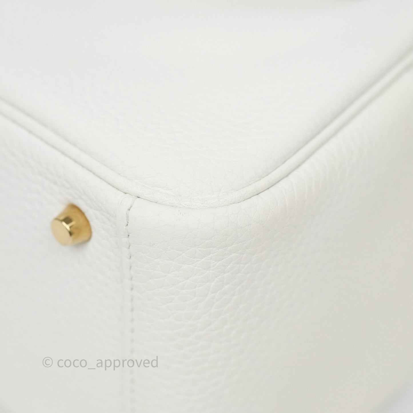 Hermès Mini Lindy 20 New White 0U Clemence Gold Hardware