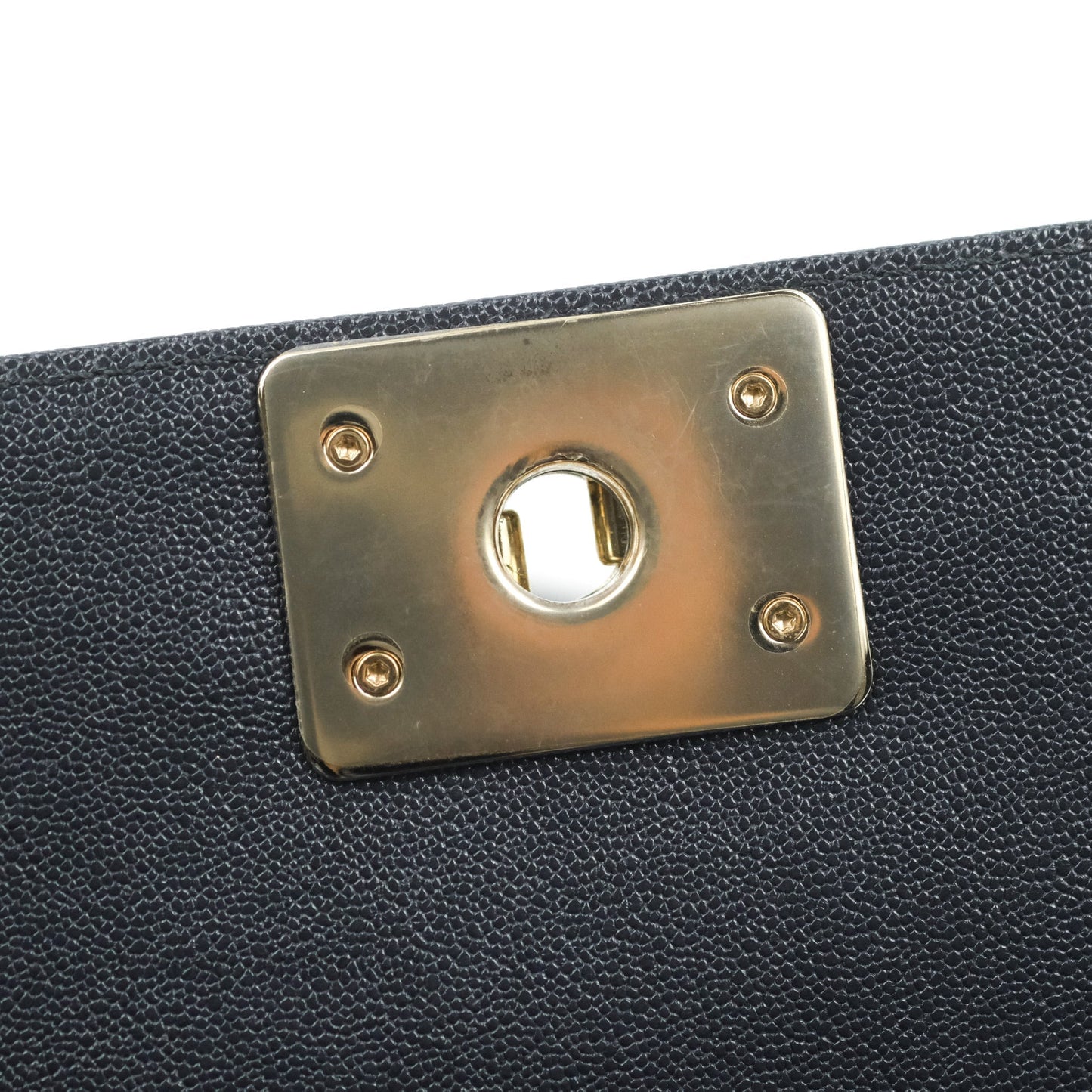 Chanel Chevron Medium Boy Dark Navy Caviar Gold Hardware