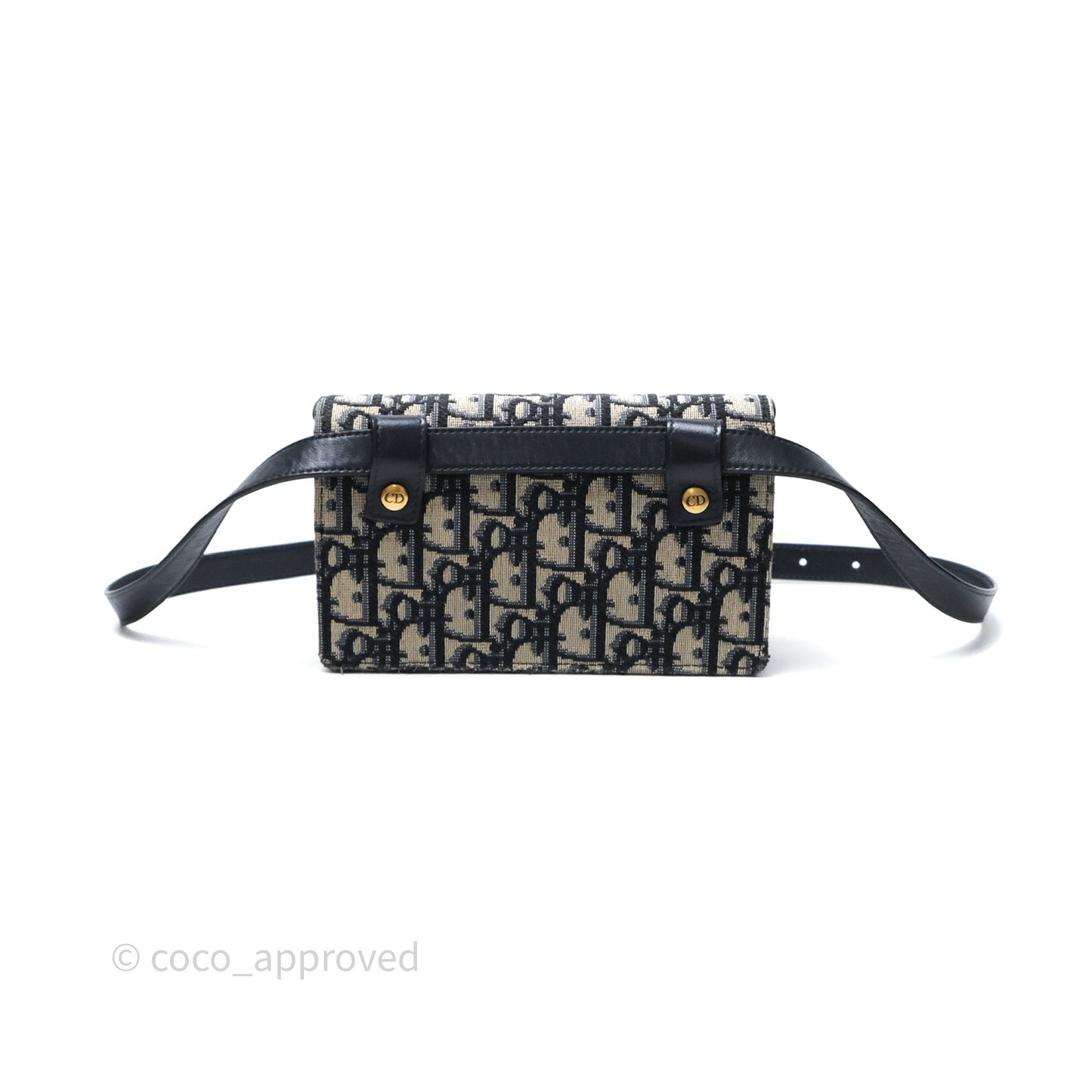 Christian Dior Blue Dior Oblique Jacquard Saddle Belt Pouch