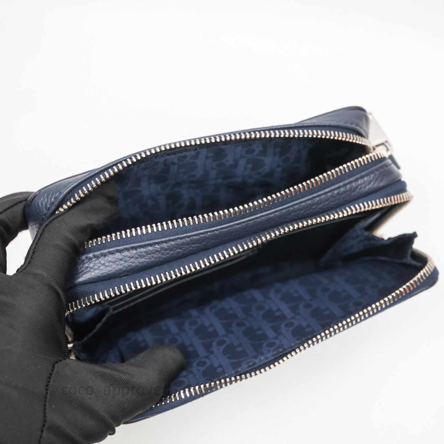 Christian Dior x Air Jordan Messenger Bag Navy Silver Hardware