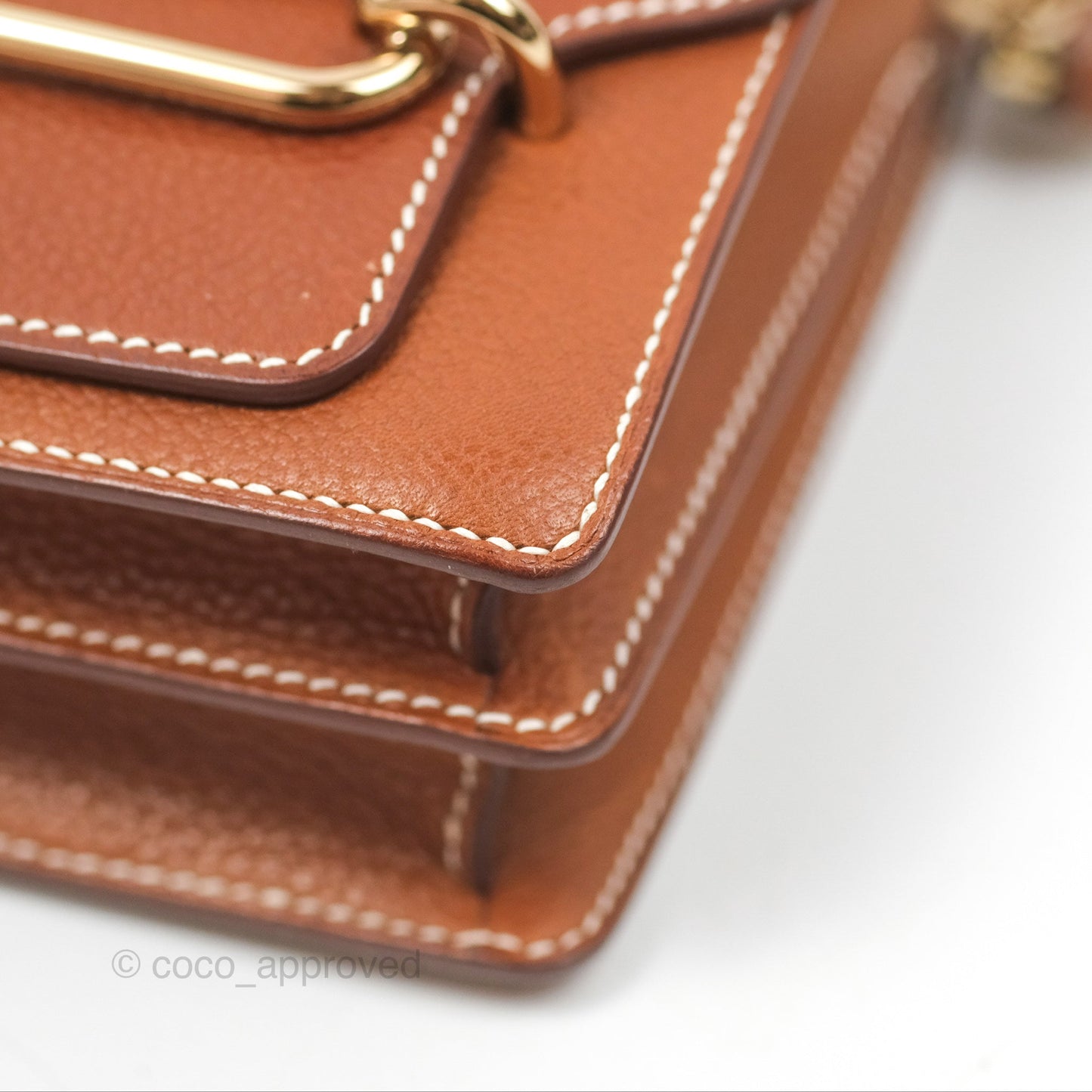 Hermès Roulis Mini 18 Fauve Barenia Gold Hardware