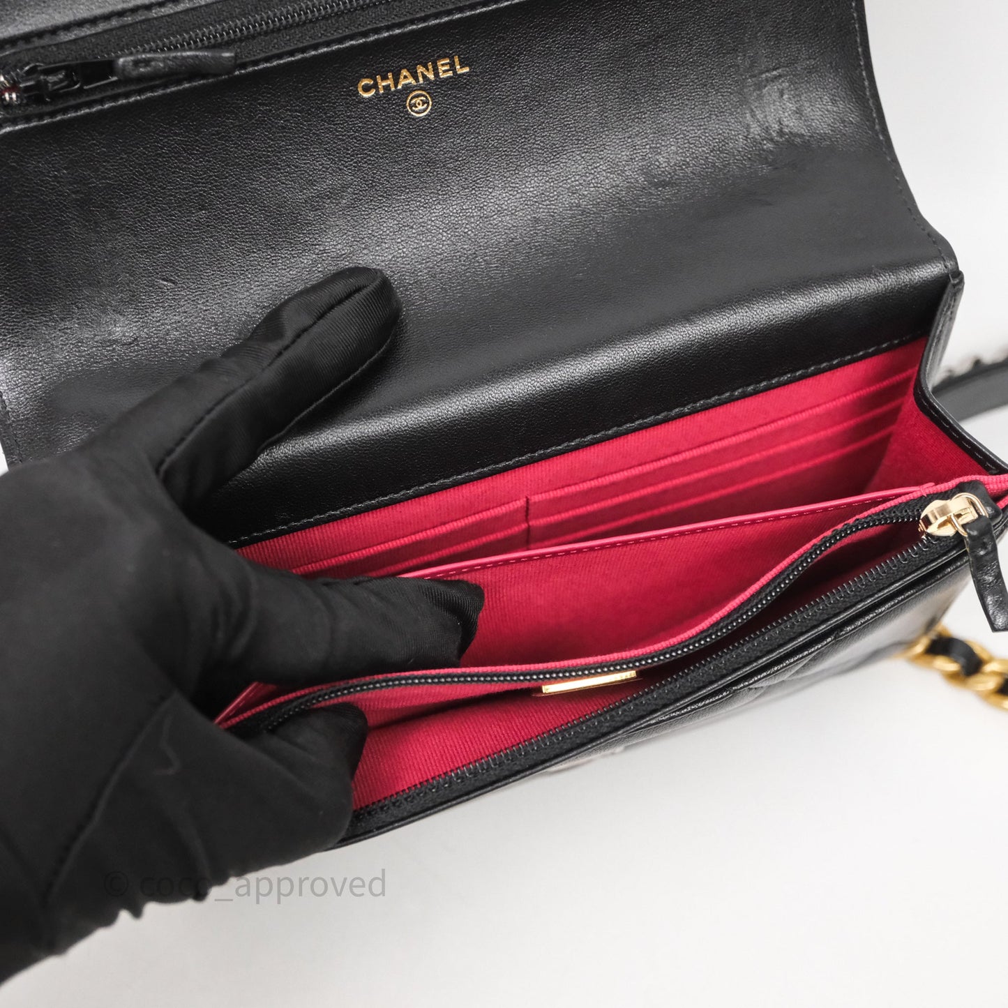 Chanel 19 Wallet on Chain WOC Black Mixed Hardware