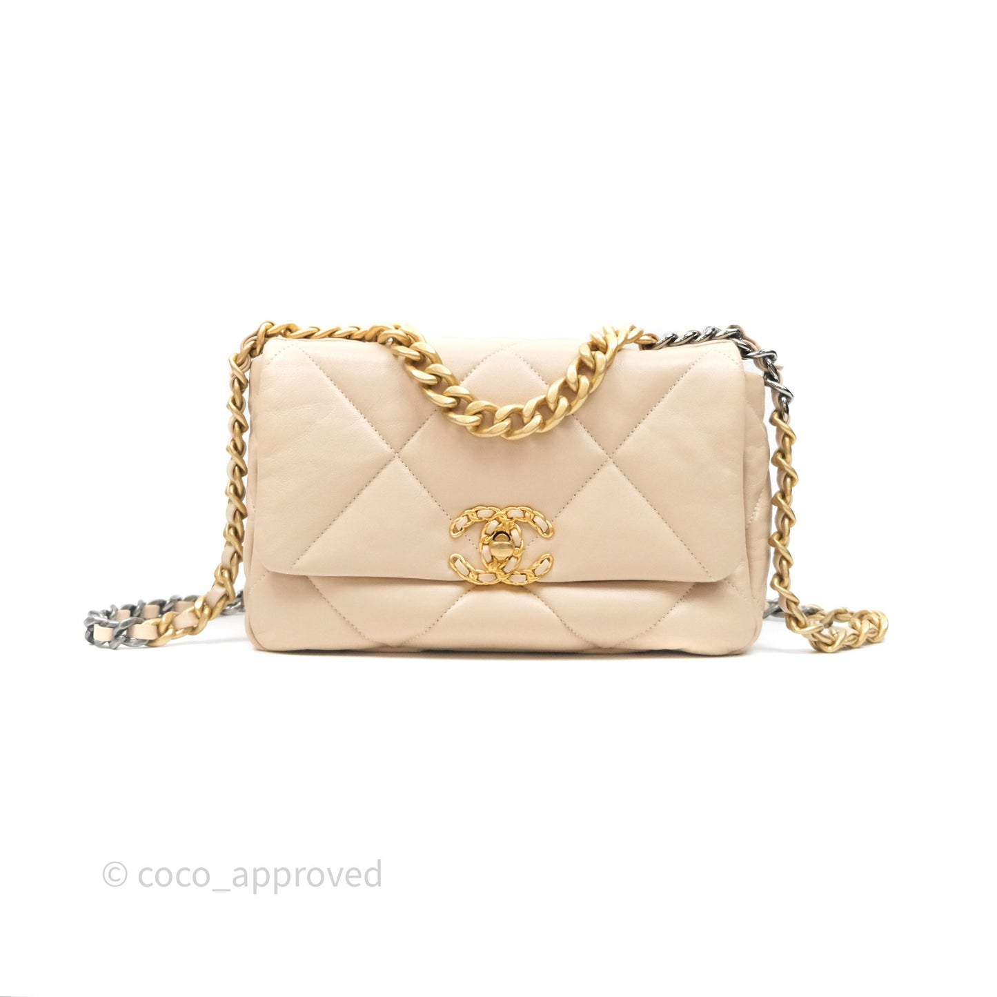 Chanel 19 Small Beige Mixed Hardware