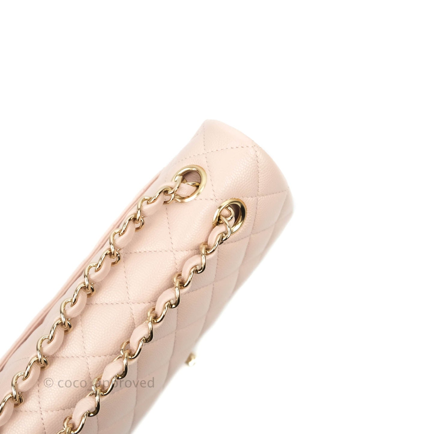 Chanel Classic Small S/M Flap Rose Clair Pink Caviar Gold Hardware 21C