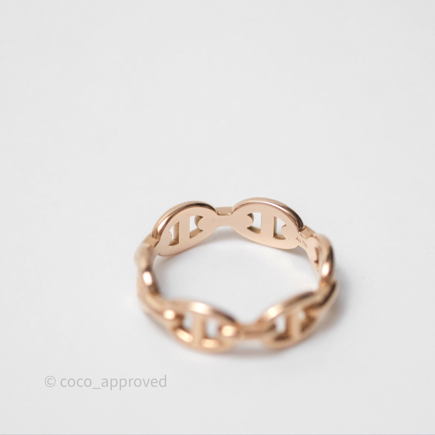 Hermès Chaine d'Ancre Enchainee Band Ring PM Rose Gold 53