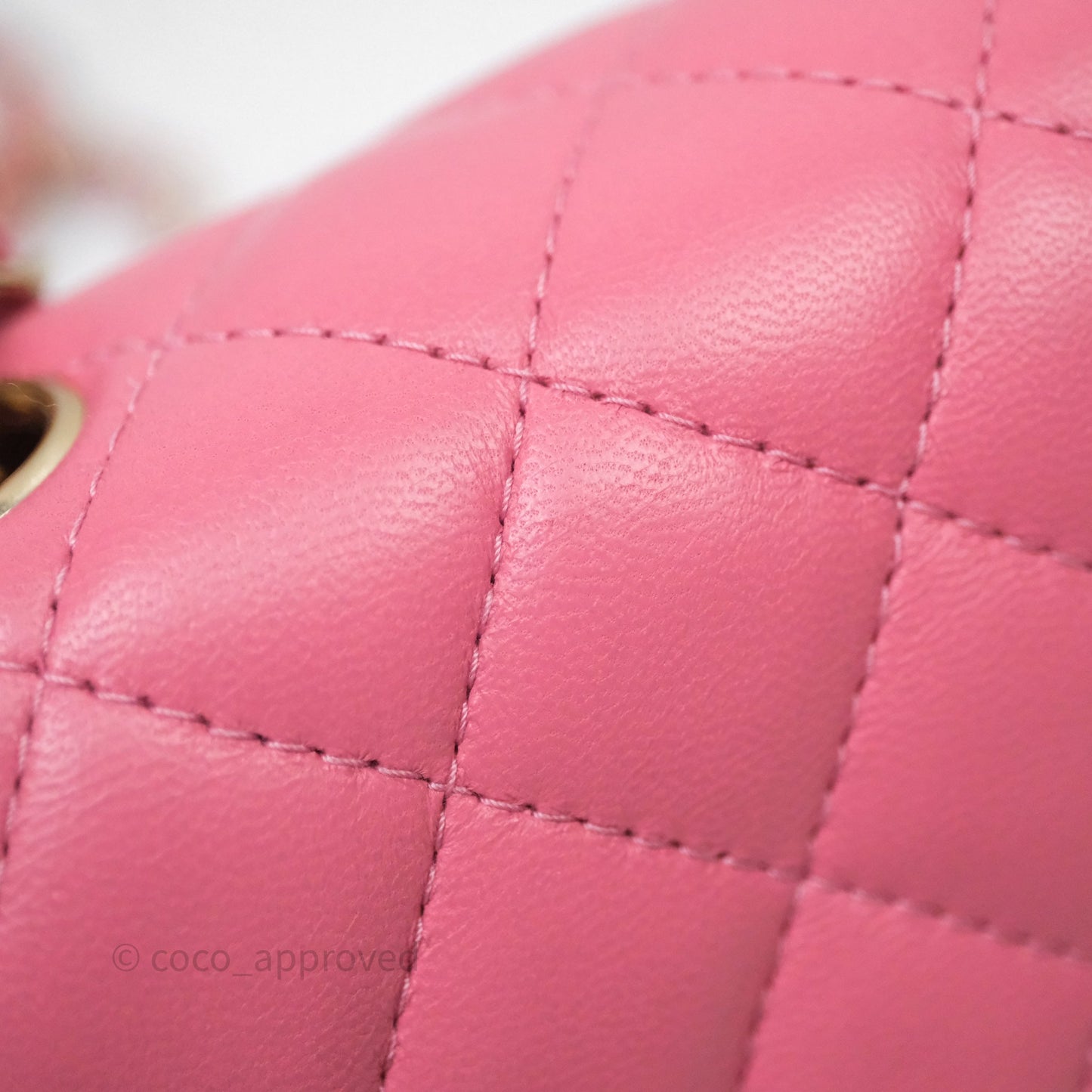 Chanel Quilted Mini Square Pink Lambskin Gold Hardware