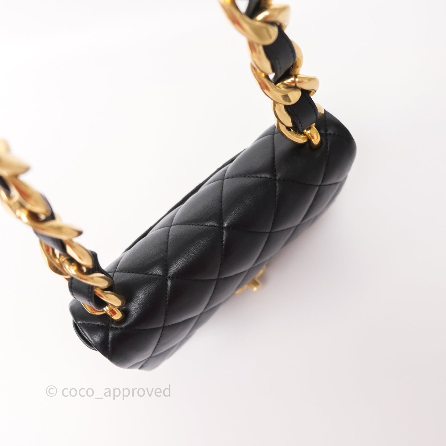 Chanel Small Funky Town Black Lambskin Aged Gold Hardware