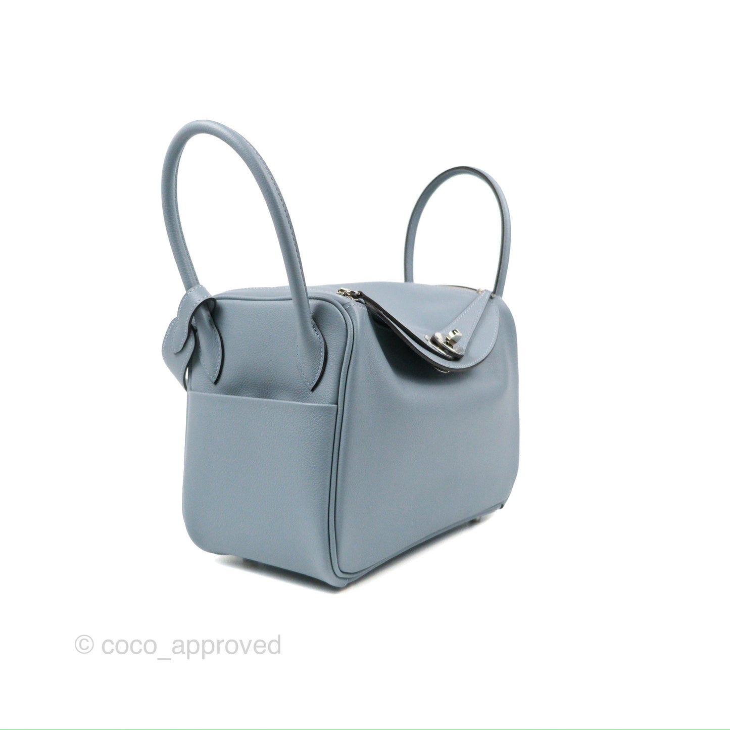 Hermès Lindy 26 Bleu Lin Evercolor Palladium Hardware