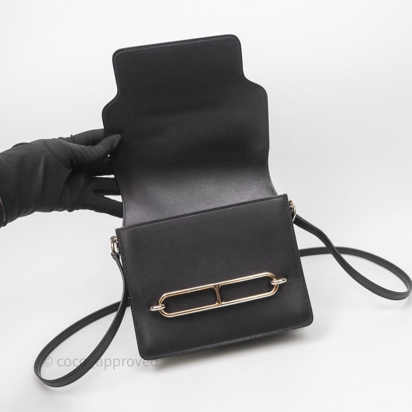 Hermès Roulis Mini 18 Black Noir 89 Palladium Hardware