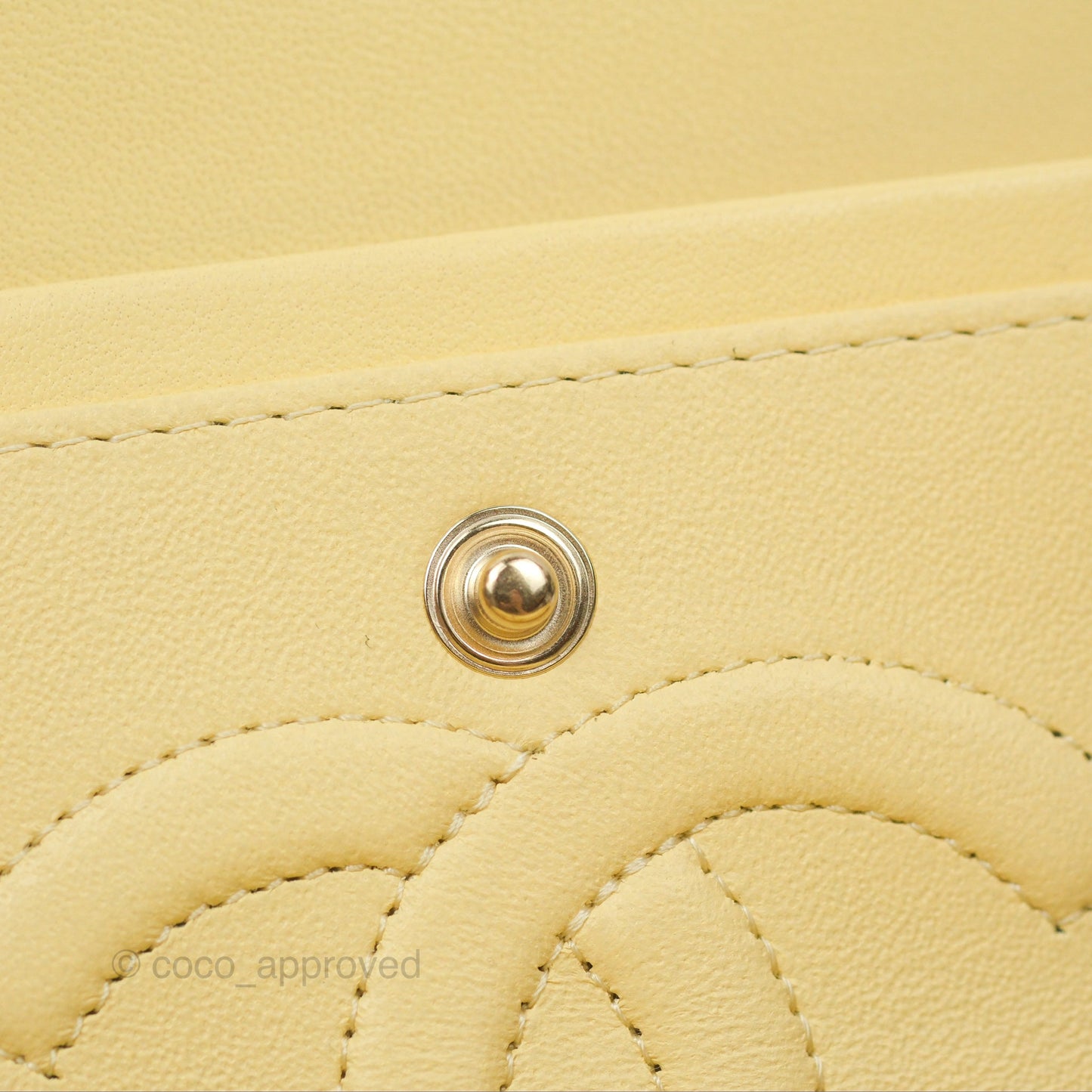 Chanel Classic M/L Medium Flap Quilted Yellow Lambskin Gold Hardware
